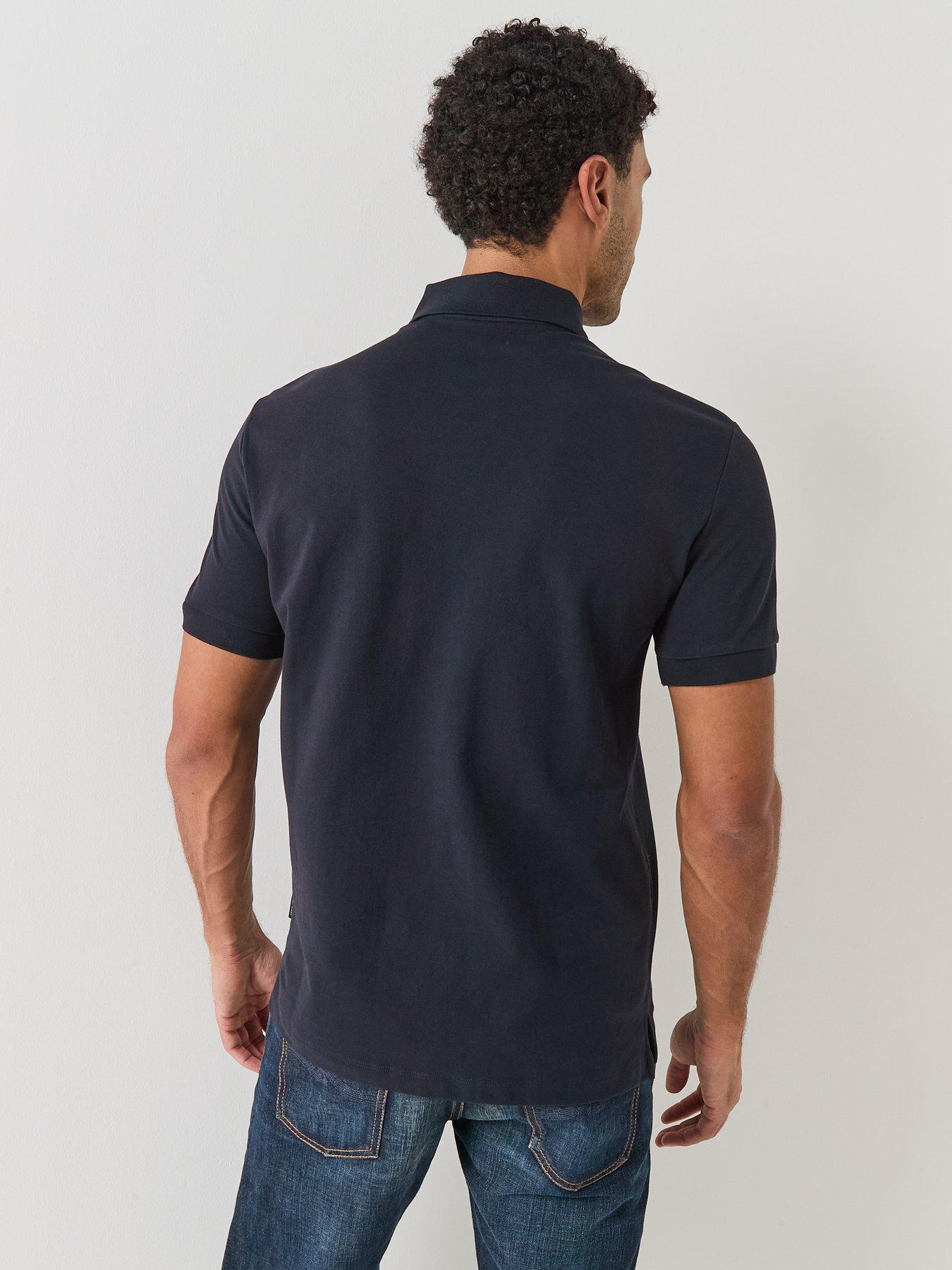 Image 2 of 5 of Armani Exchange Slim Fit White Edition Logo Polo Shirt - Navy