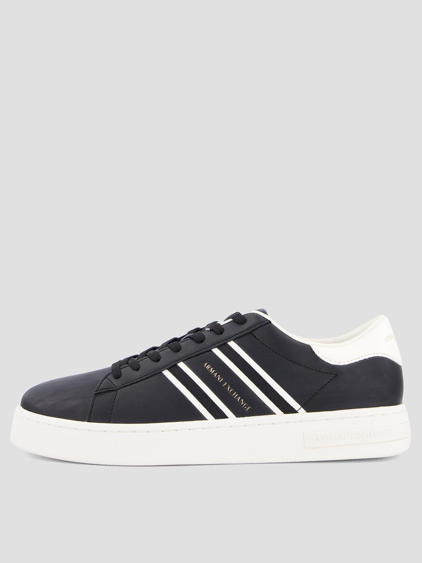 armani-exchange-side-stripe-cupsole-trainers-blackfront
