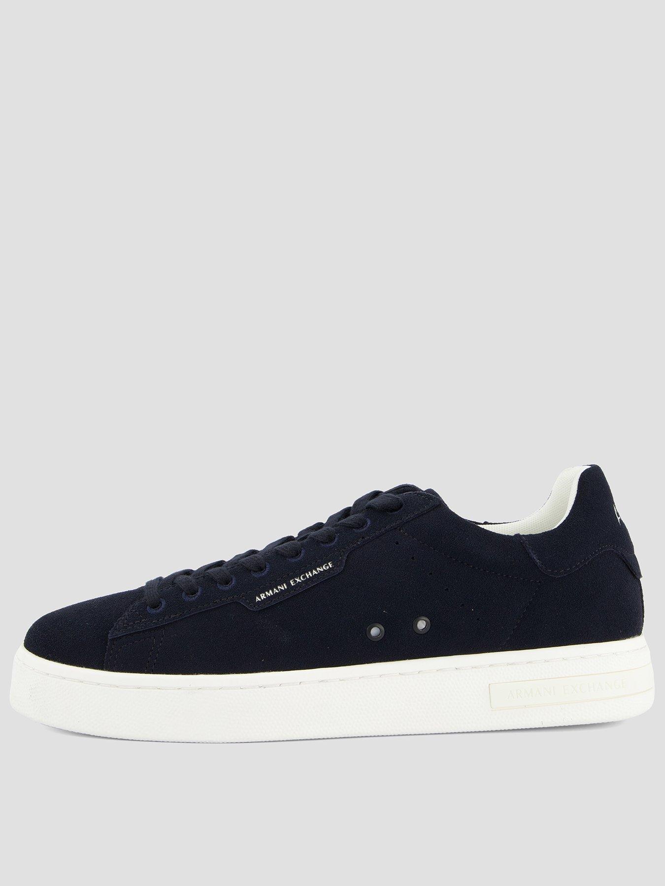 armani-exchange-suede-cupsole-trainer-navy