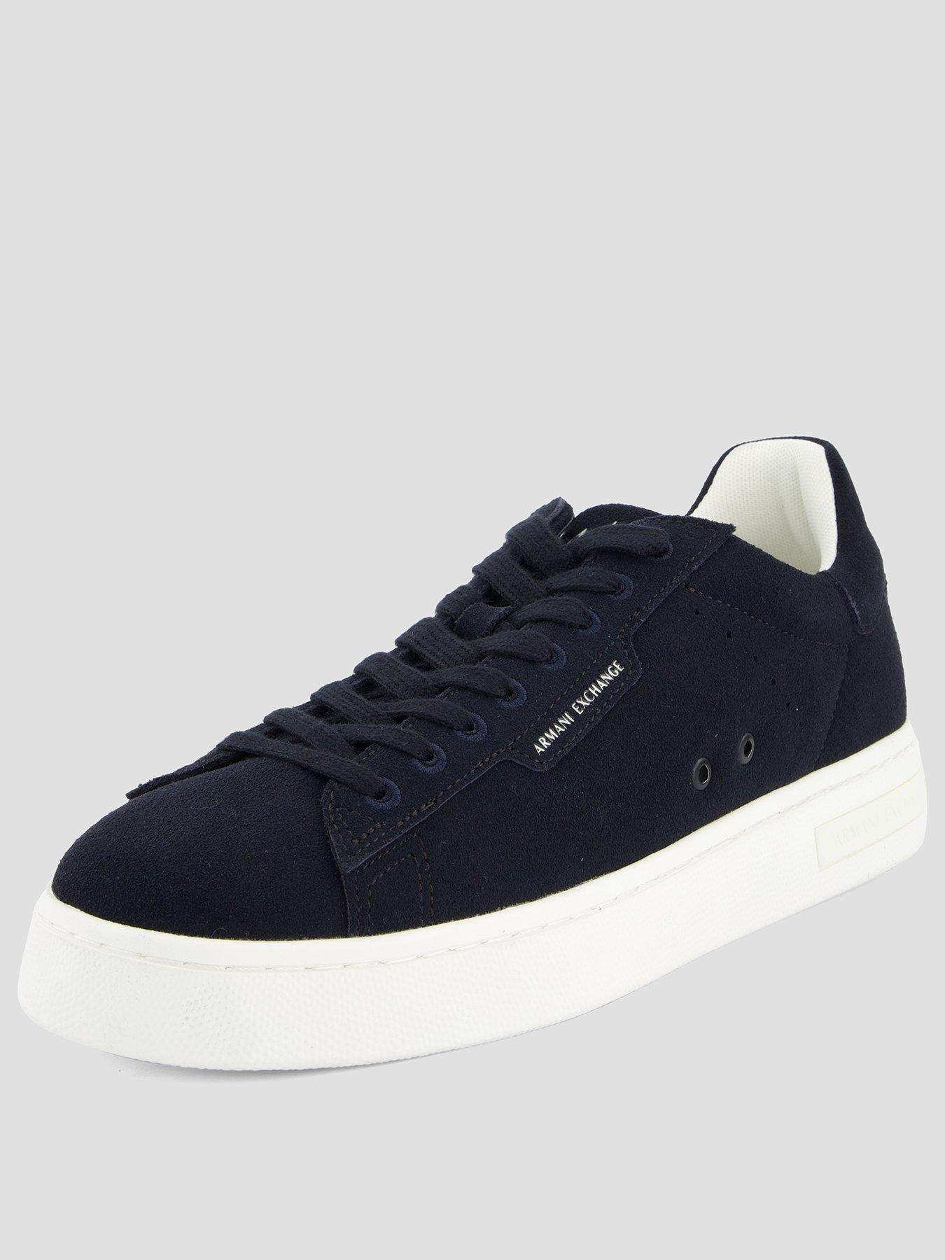 armani-exchange-suede-cupsole-trainer-navystillFront