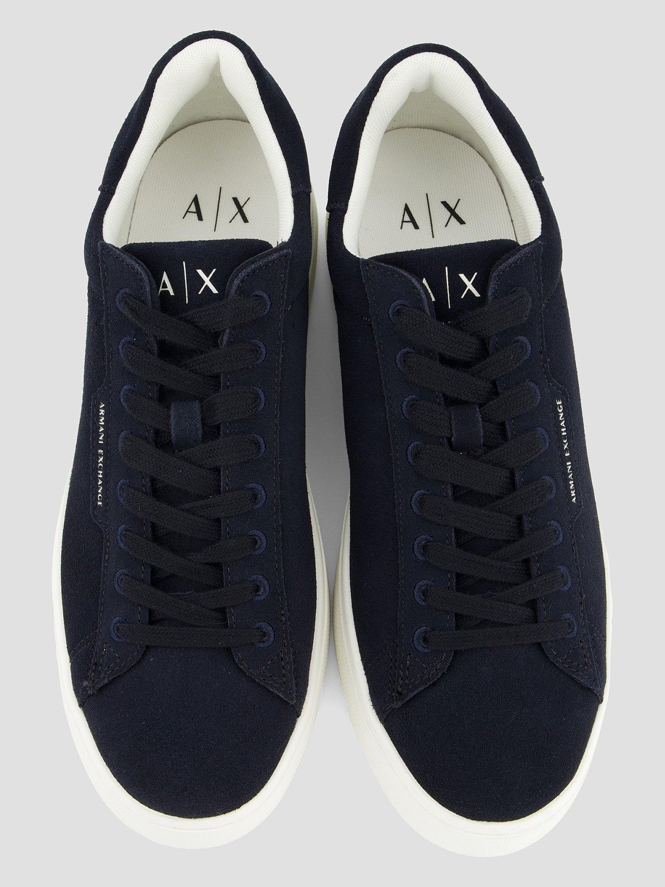 armani-exchange-suede-cupsole-trainer-navyoutfit