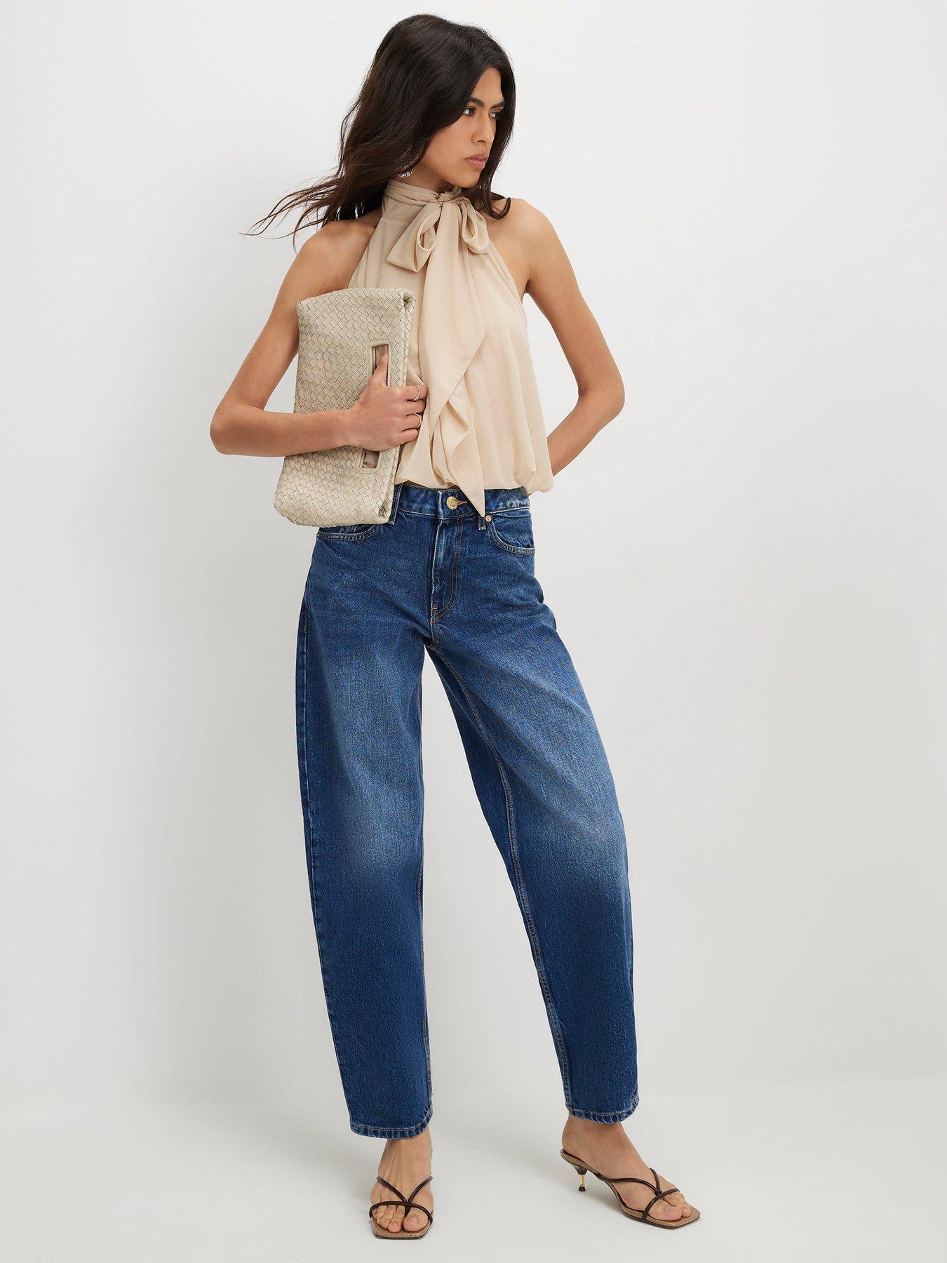 River Island Cullen Core Barrel Jeans - Blue