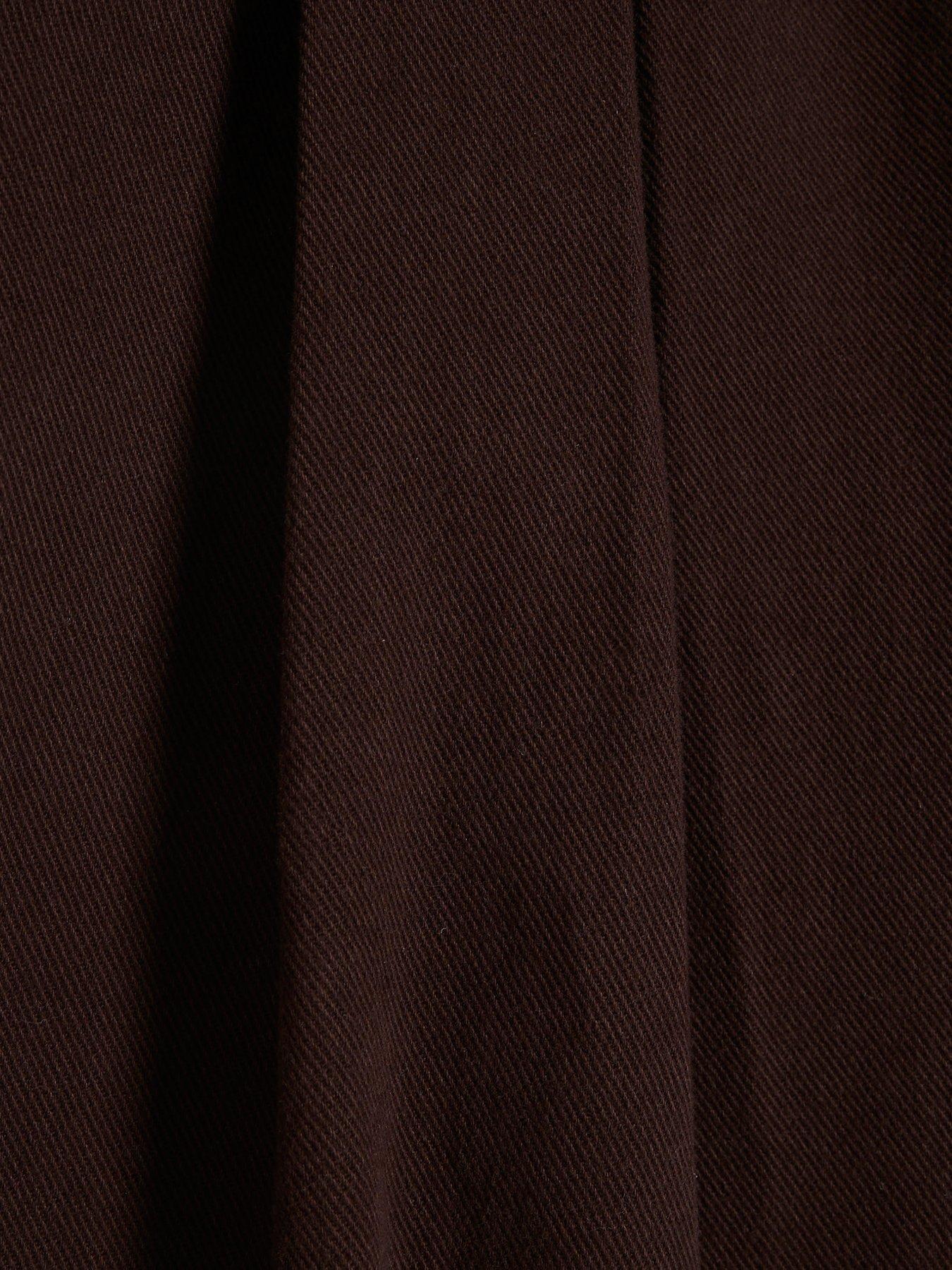 Image 6 of 6 of River Island Belted Pleated Wide Leg Jeans - Brown