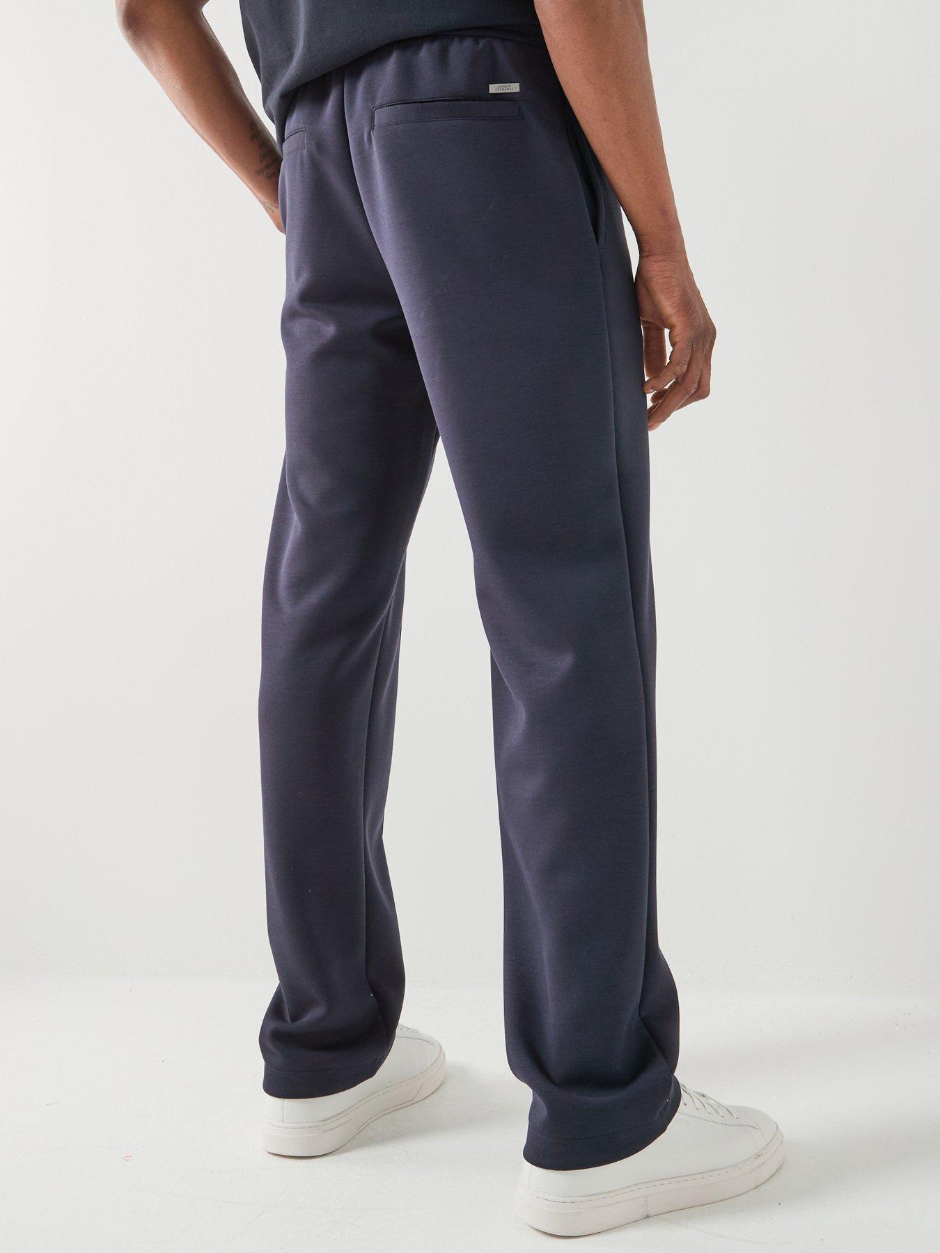Image 2 of 6 of Armani Exchange Straight Legged Jersey Trousers - Navy