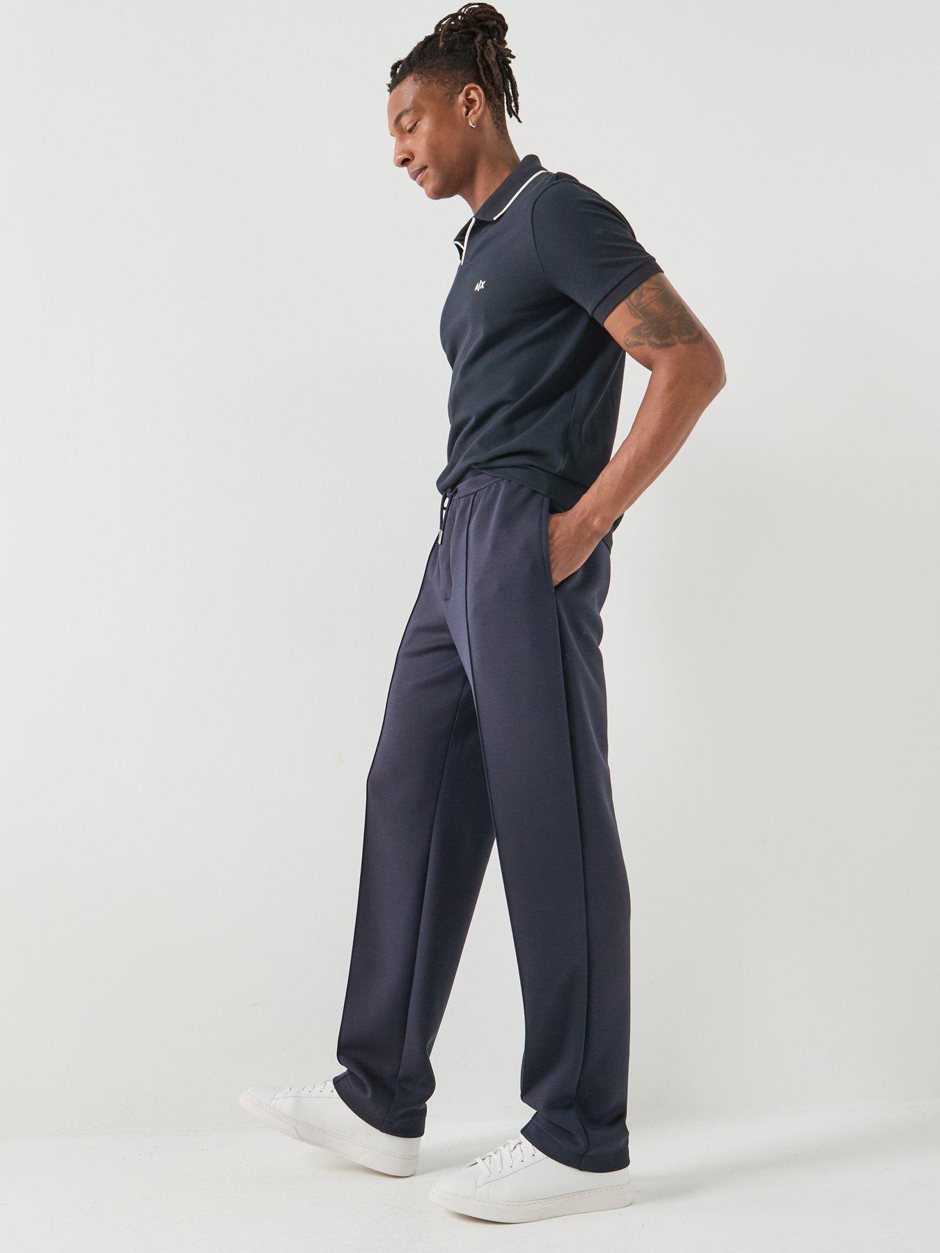 Image 6 of 6 of Armani Exchange Straight Legged Jersey Trousers - Navy