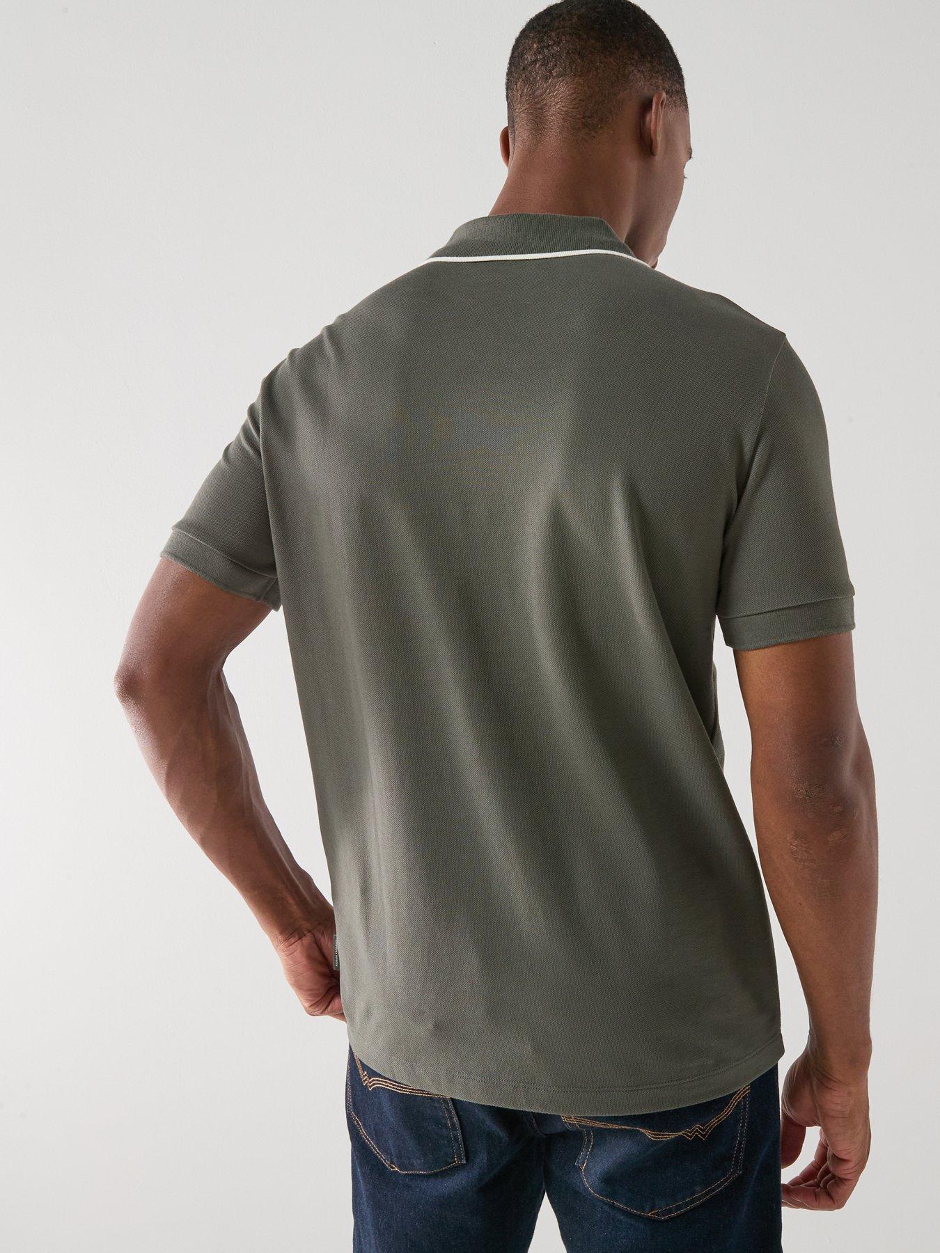 armani-exchange-slim-fit-open-collar-polo-shirt-dark-khakistillFront