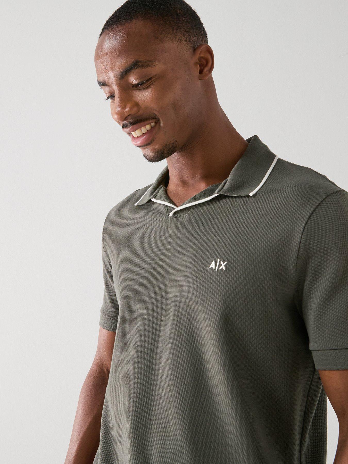 armani-exchange-slim-fit-open-collar-polo-shirt-dark-khakidetail