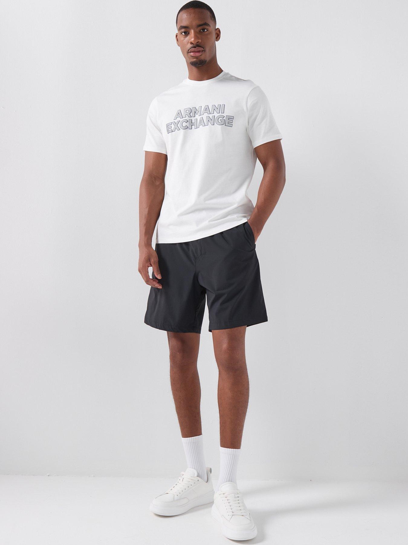 Image 3 of 5 of Armani Exchange Slim Fit Logo T-Shirt - Off White