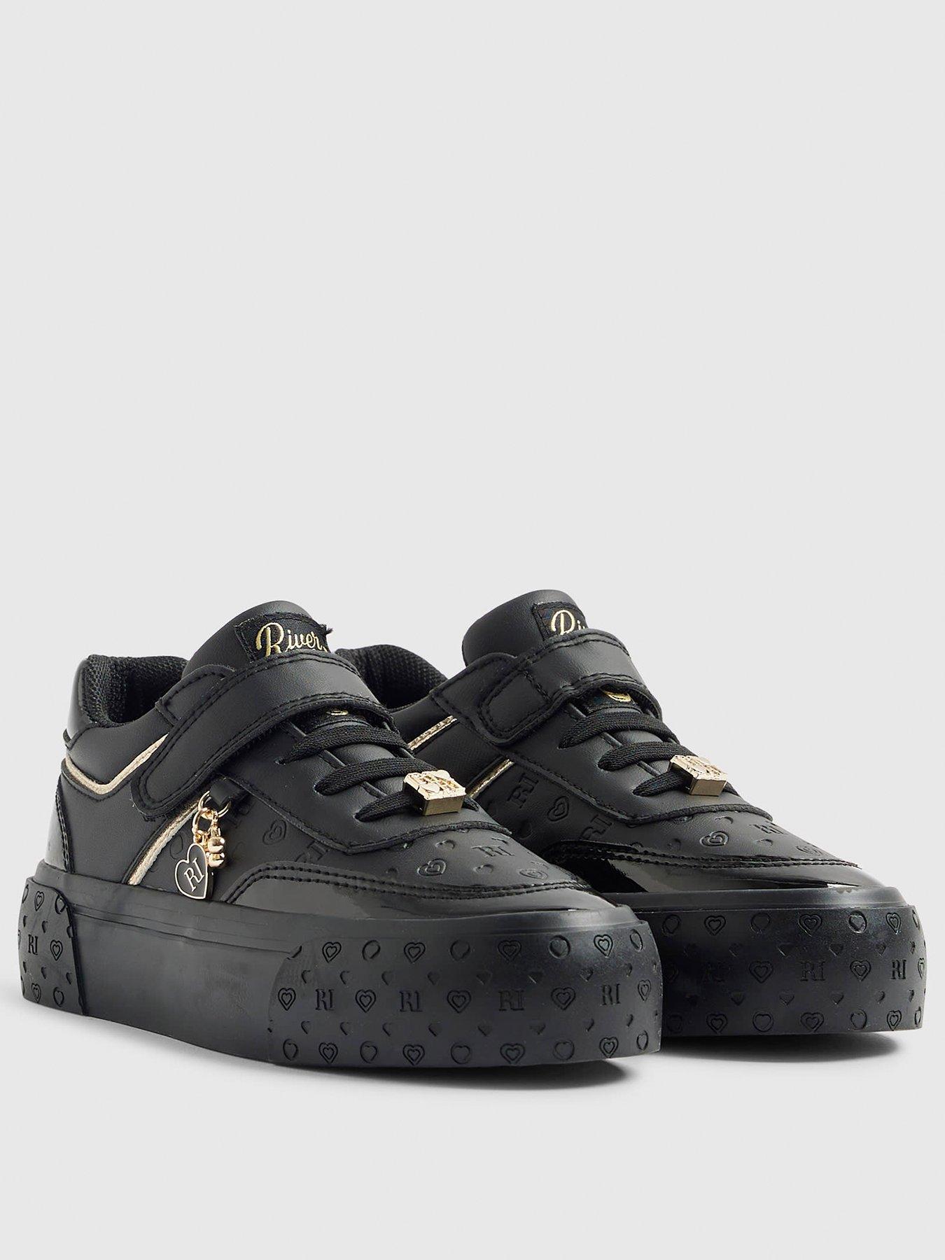river-island-older-girls-monogram-strap-trainers-blackstillFront