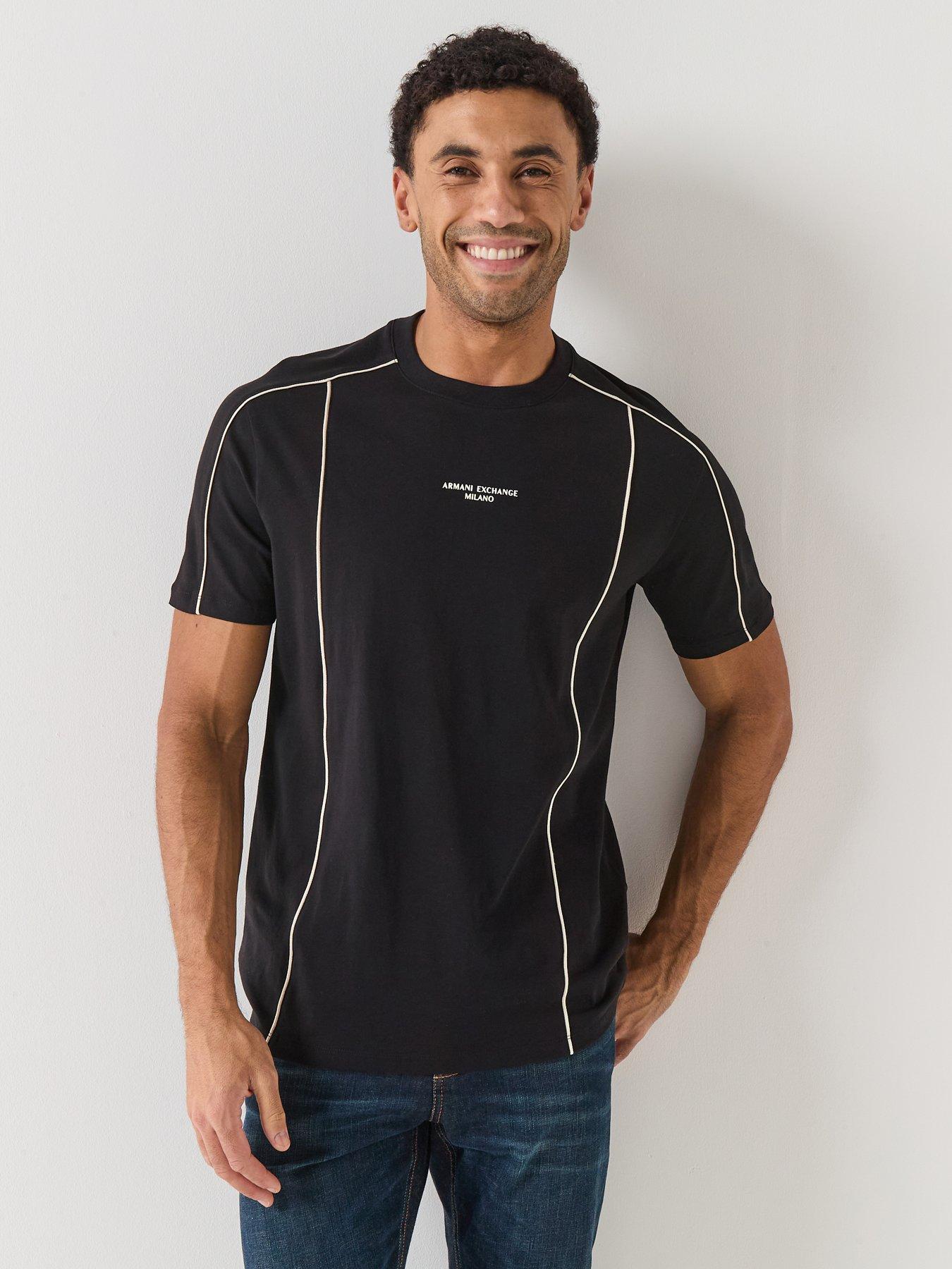 Armani Exchange Armani Exchange Contrast Piping T-Shirt - Black