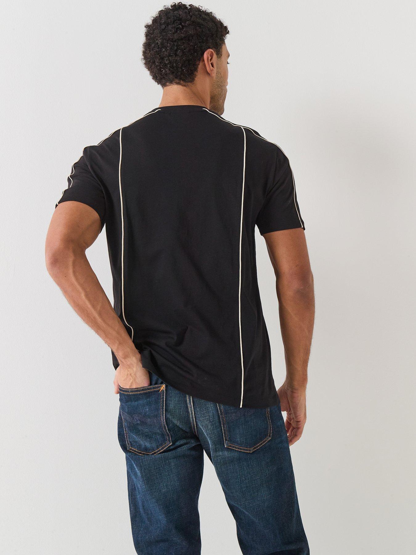 Image 2 of 4 of Armani Exchange Contrast Piping T-Shirt - Black
