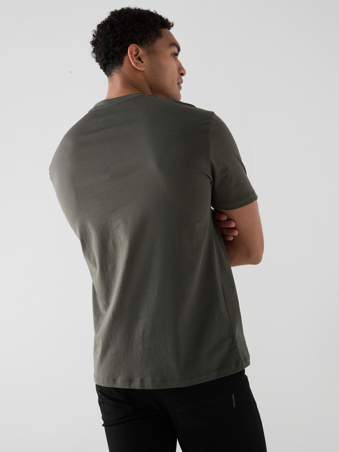 Image 2 of 5 of Armani Exchange Leaf Logo T-Shirt - Dark Khaki