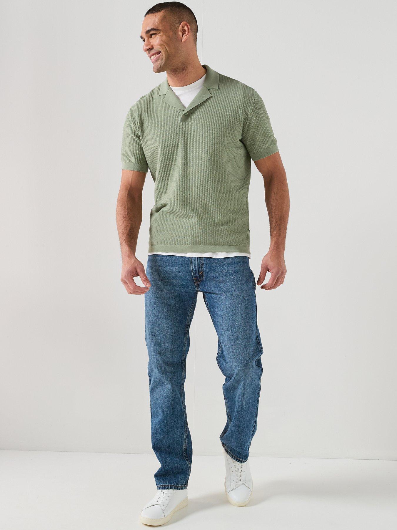 armani-exchange-knittted-open-collar-polo-shirt-greenback