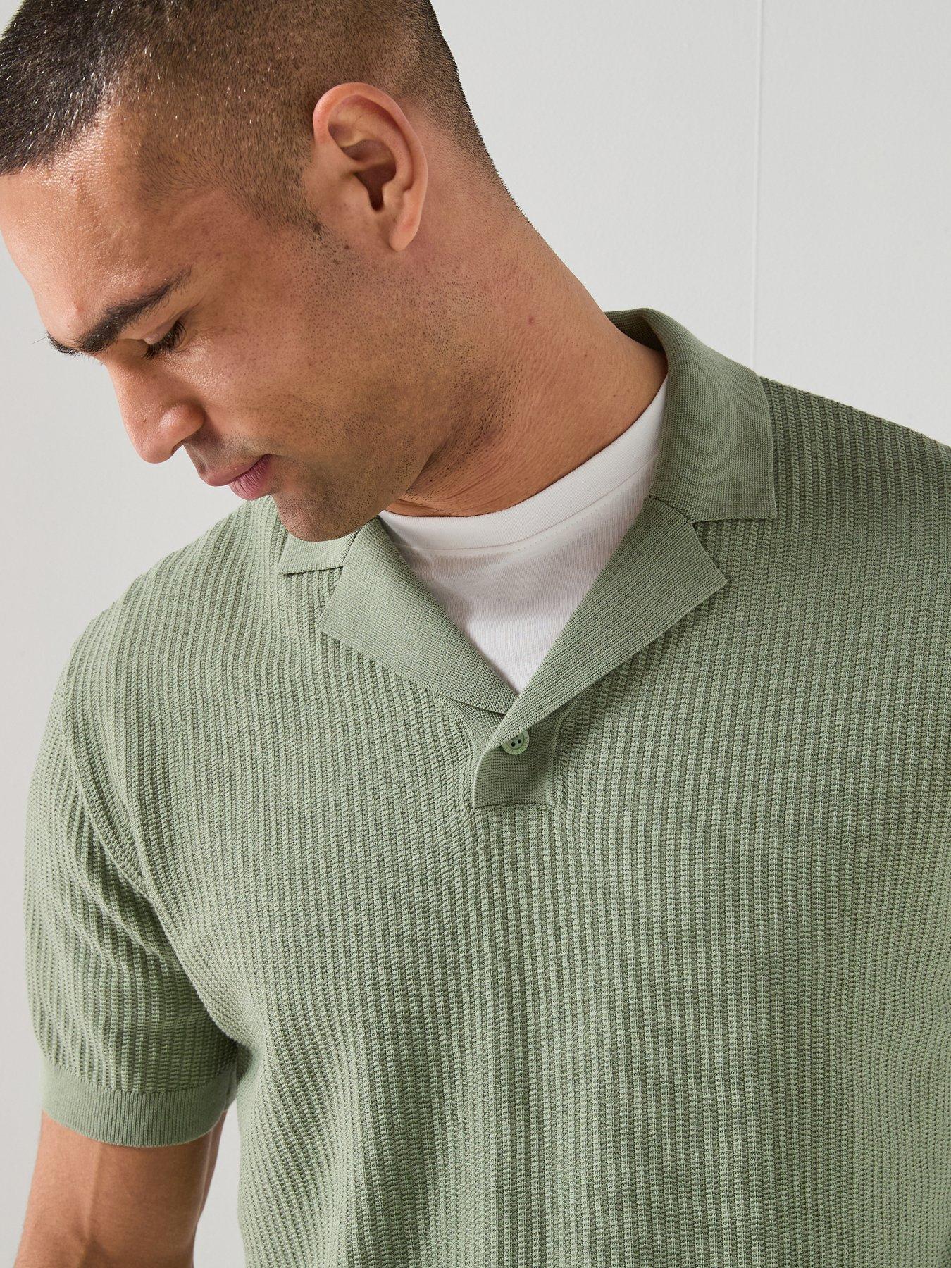 armani-exchange-knittted-open-collar-polo-shirt-greenoutfit