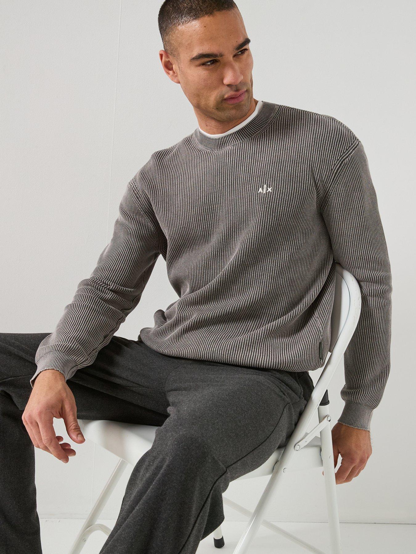 Image 4 of 6 of Armani Exchange Knitted Jumper - Dark Khaki