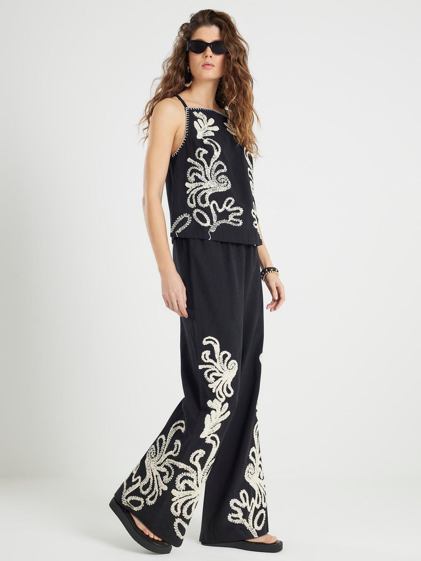 river-island-craft-stitch-trouser-blackfront