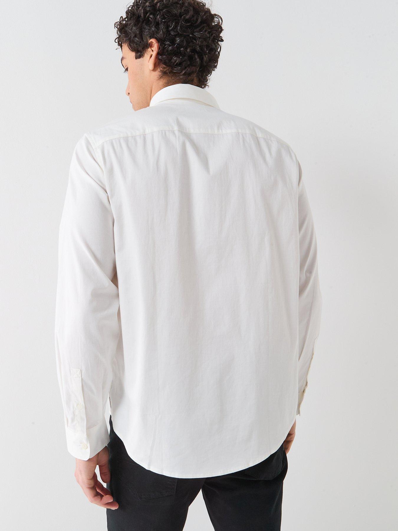 Image 2 of 6 of Armani Exchange Icon Stretch Cotton Shirt - Off White