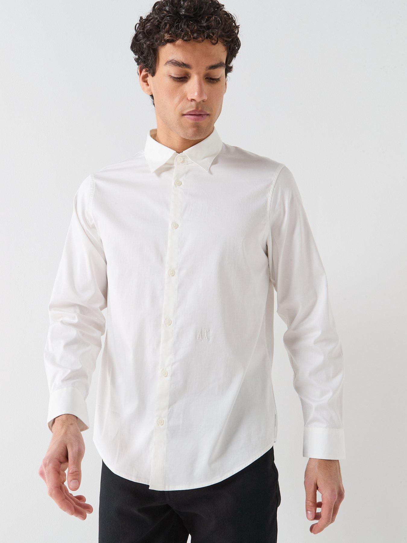 Image 6 of 6 of Armani Exchange Icon Stretch Cotton Shirt - Off White