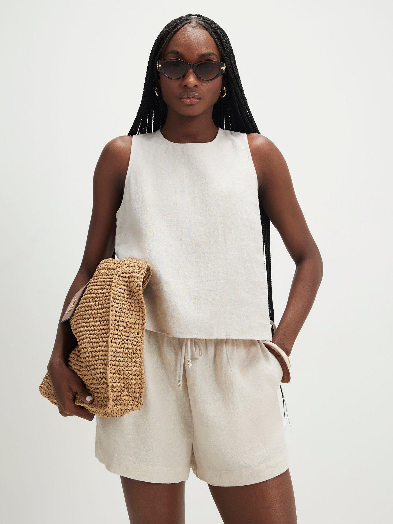 river-island-linen-blend-shorts-beige