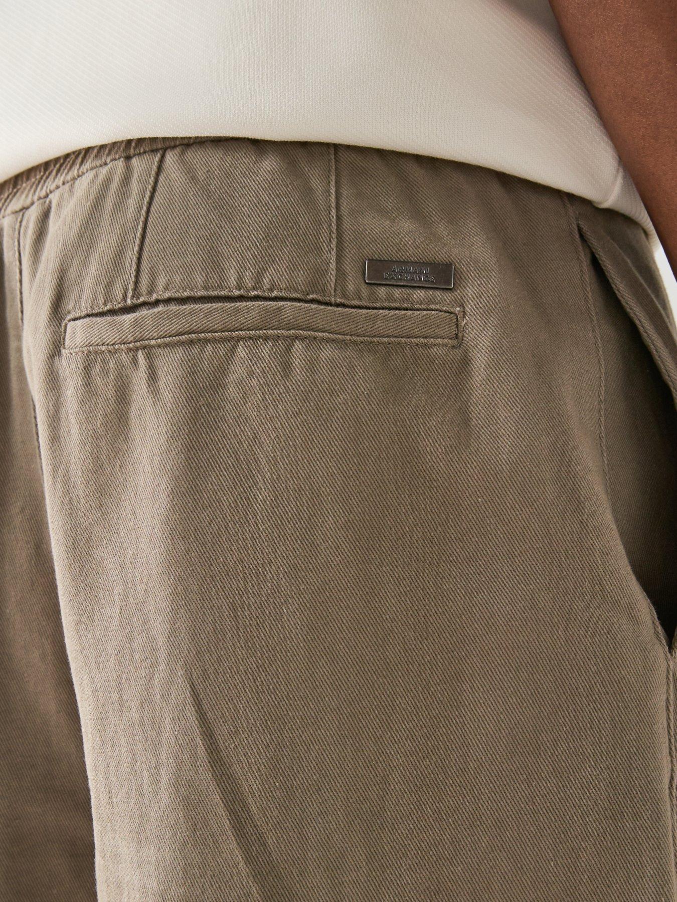 Image 5 of 6 of Armani Exchange Straight Legged Jersey Trousers - Beige