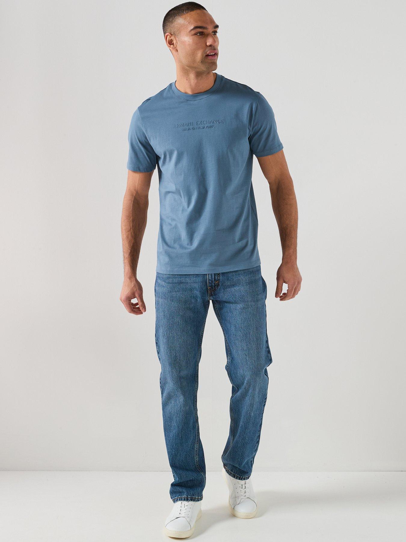 Image 3 of 6 of Armani Exchange 3D Ny Milan Logo T-Shirt - Blue