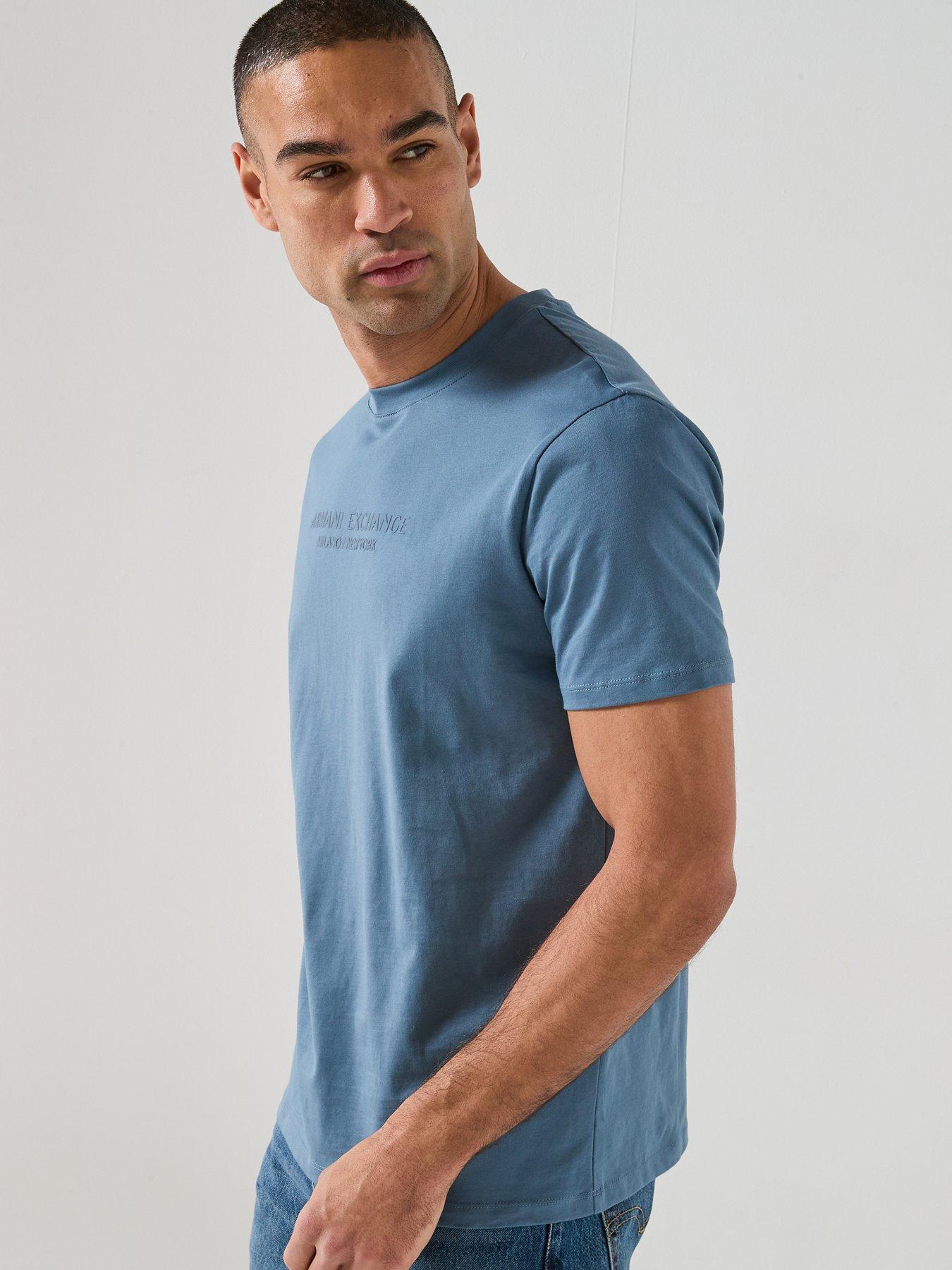 Image 6 of 6 of Armani Exchange 3D Ny Milan Logo T-Shirt - Blue