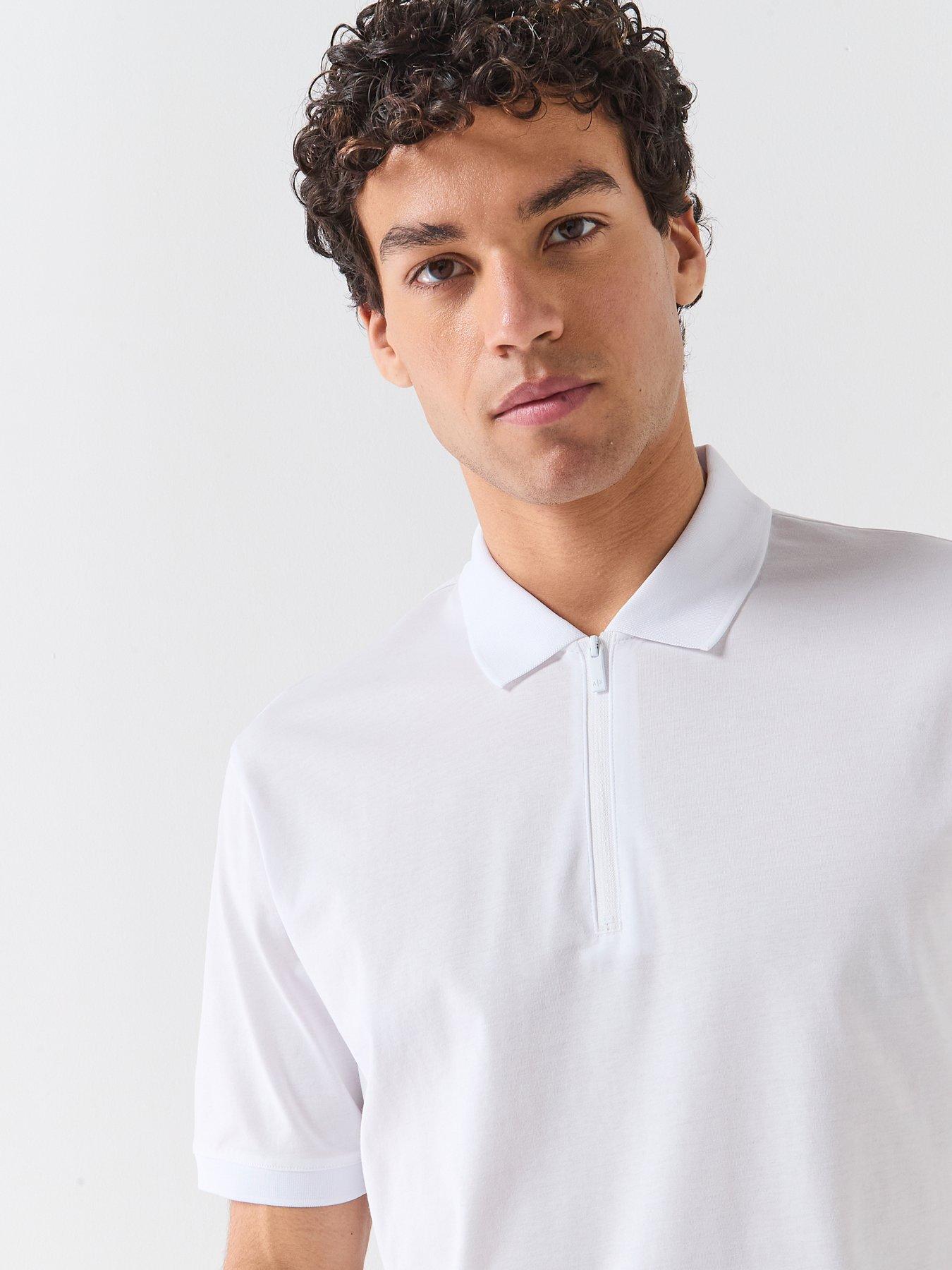 armani-exchange-zip-neck-polo-shirt-whiteoutfit