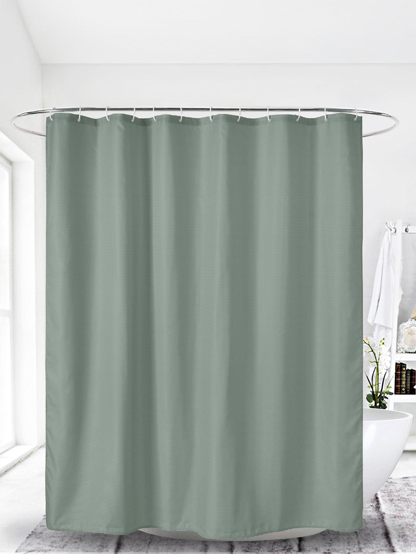 aqualona-waffle-sage-green-shower-curtain