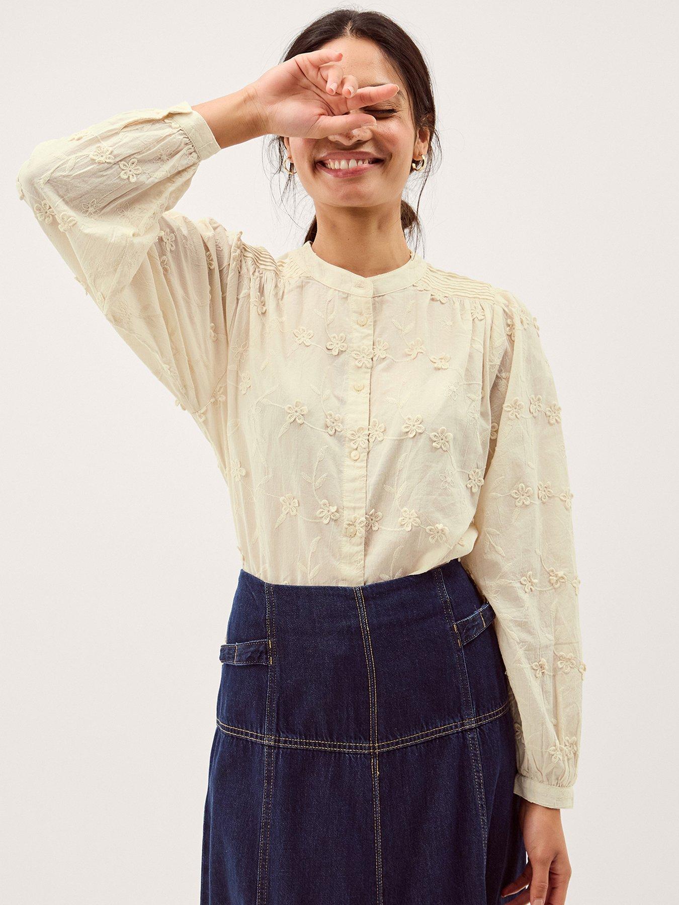 Image 1 of 5 of Monsoon Mel Embroidered Blouse - Cream