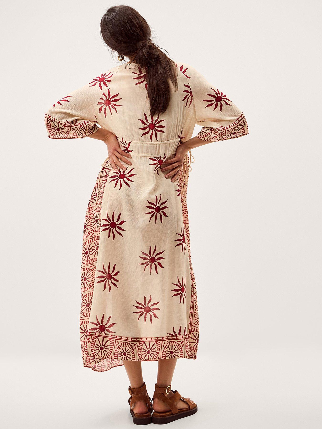 Image 2 of 5 of Monsoon Sunnie Midi Dress - Cream