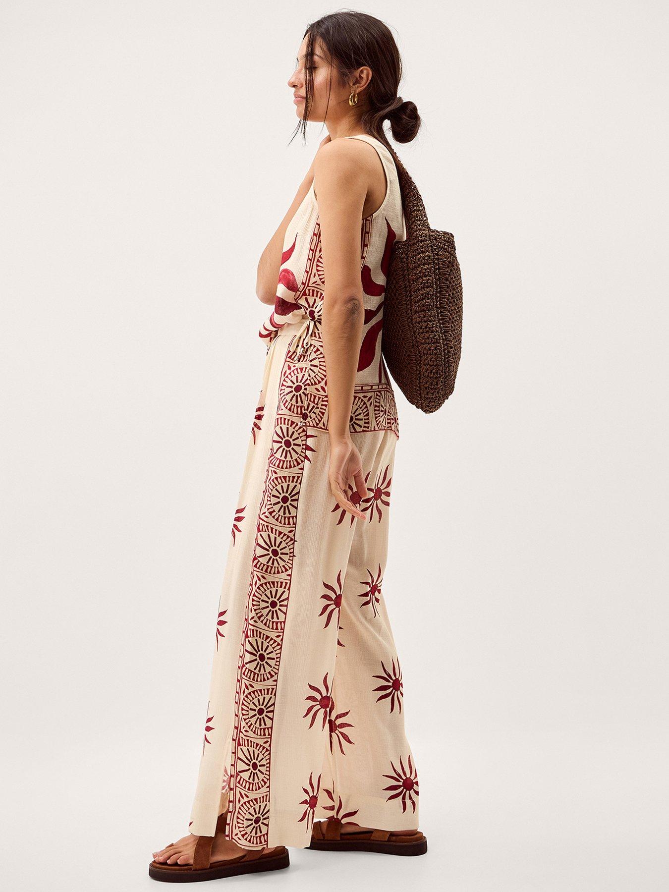 Image 3 of 5 of Monsoon Sunnie Wide Leg Trousers - Cream