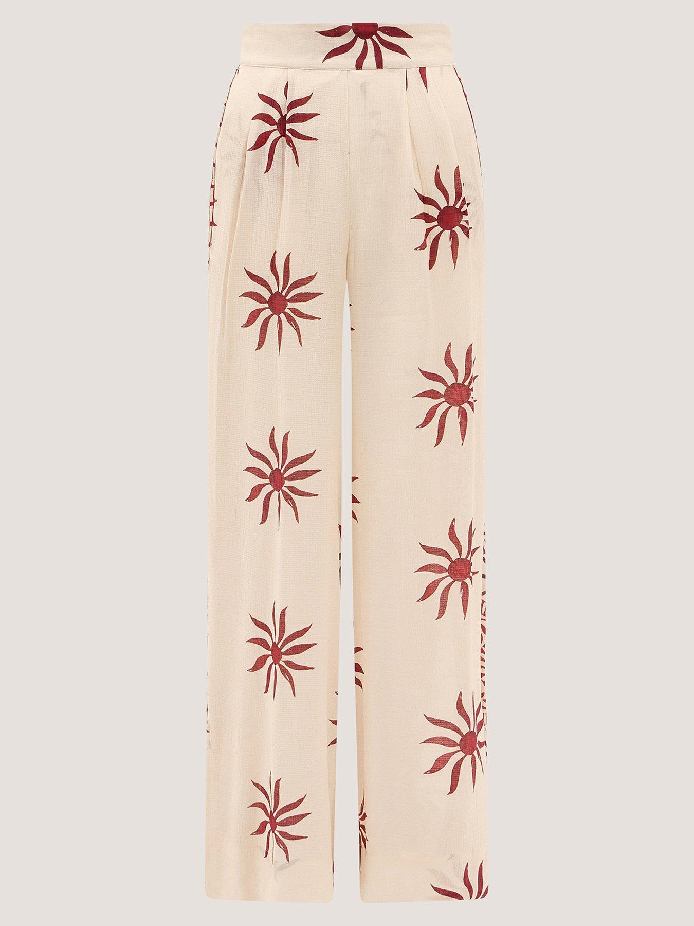 Image 4 of 5 of Monsoon Sunnie Wide Leg Trousers - Cream