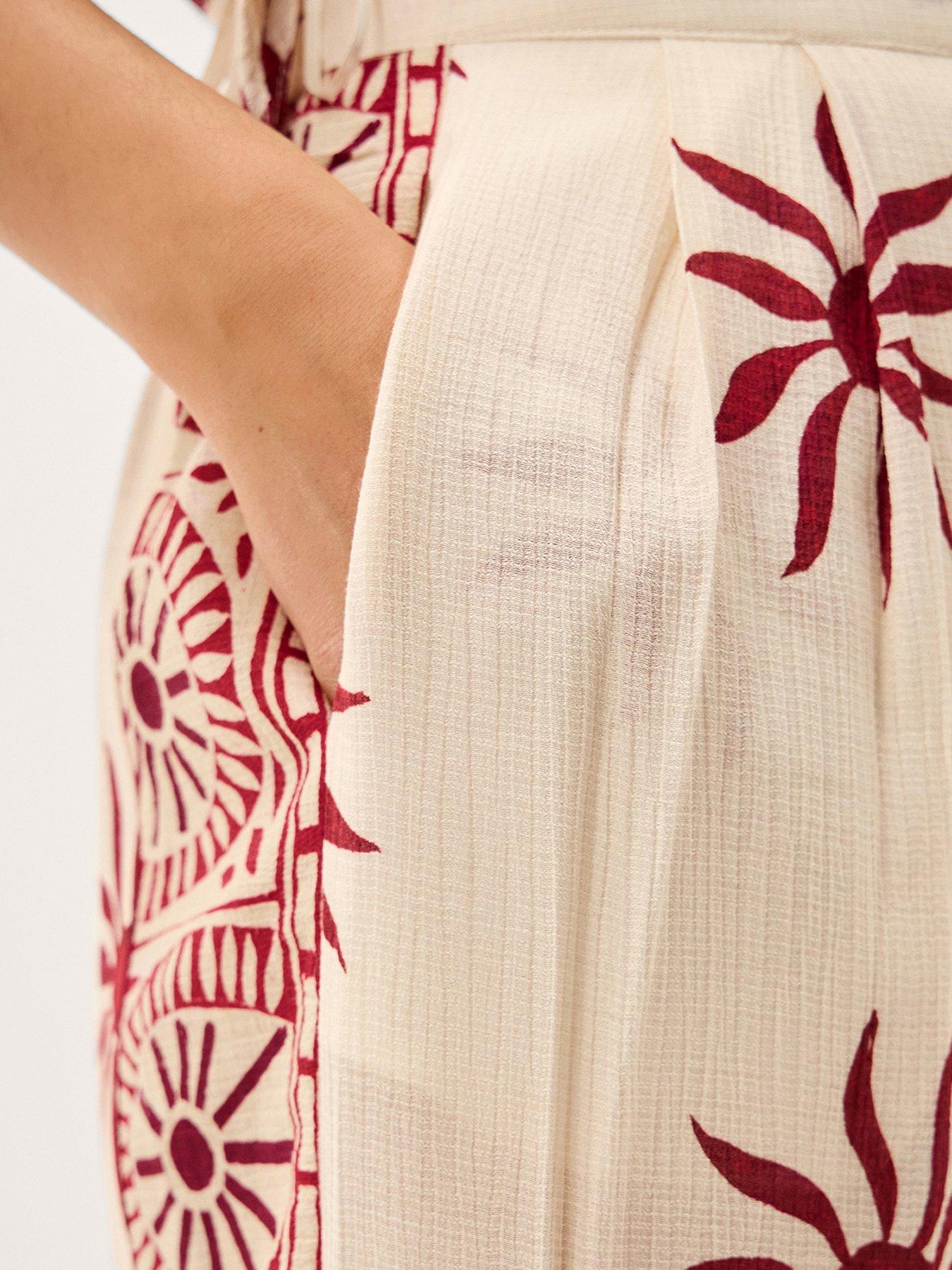 Image 5 of 5 of Monsoon Sunnie Wide Leg Trousers - Cream