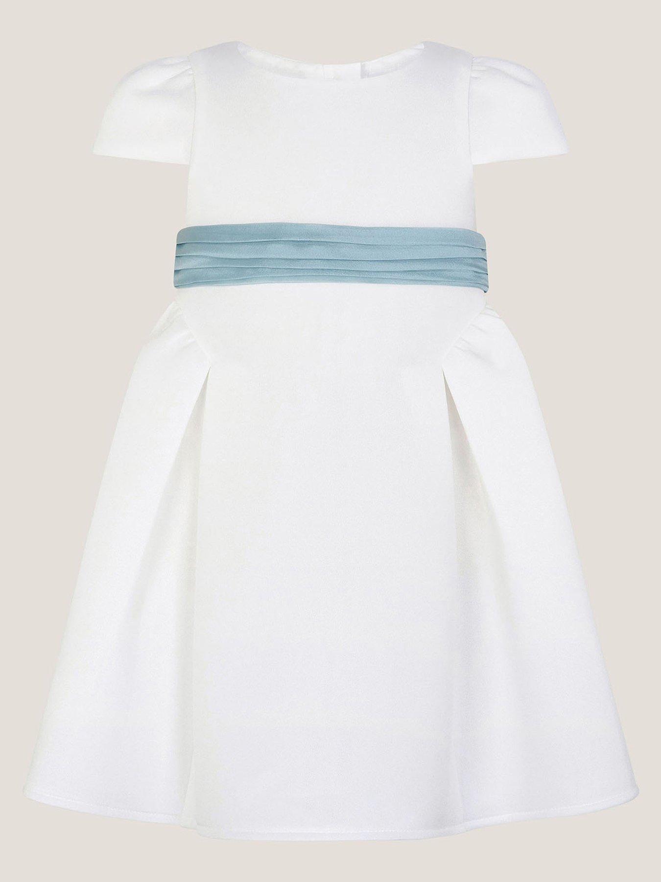 Monsoon Baby Girls Polly Cap Scuba Dres - Light Cream