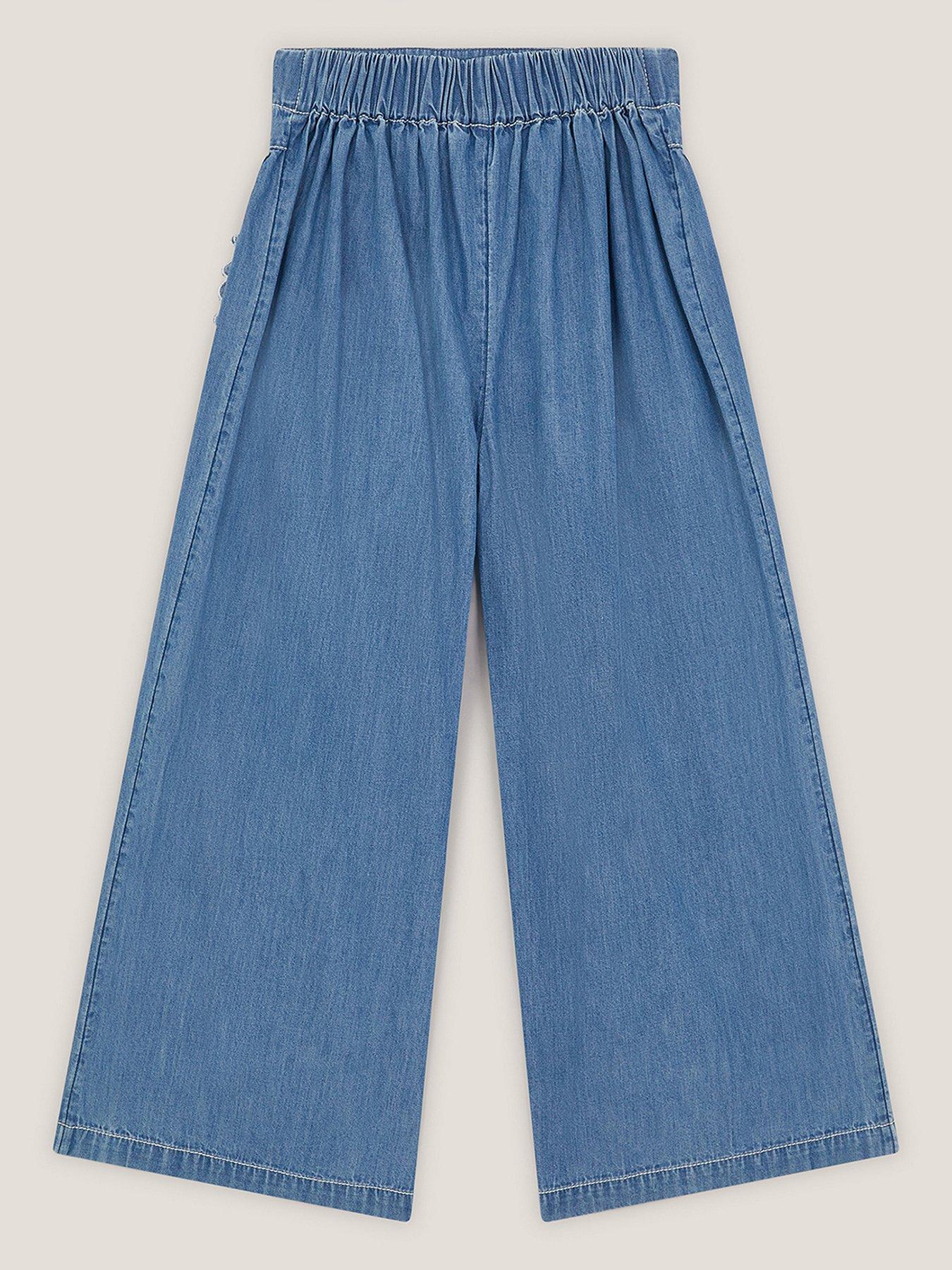Image 3 of 4 of Monsoon Girls Scallop Cham Trousers - Blue