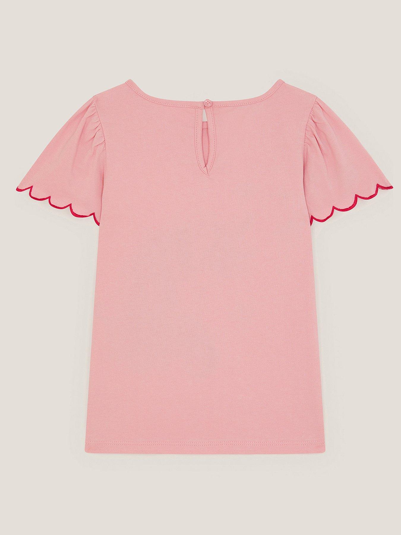 Image 3 of 4 of Monsoon Girls Short Sleeve Craft Sequin Unicorn Tshirt - Pink