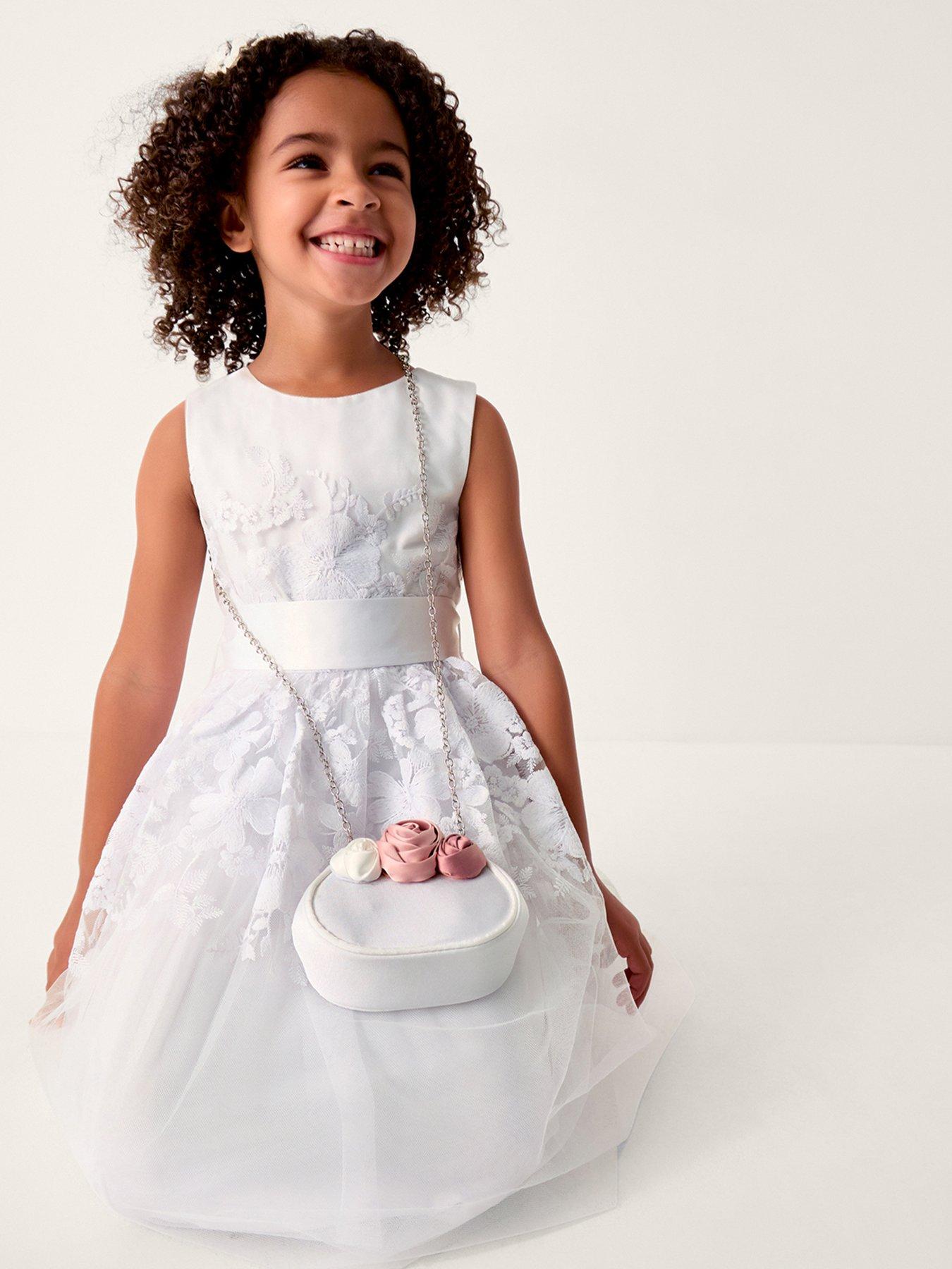 Monsoon Girls Communion Felicity Embroidered Maxi Dress - White
