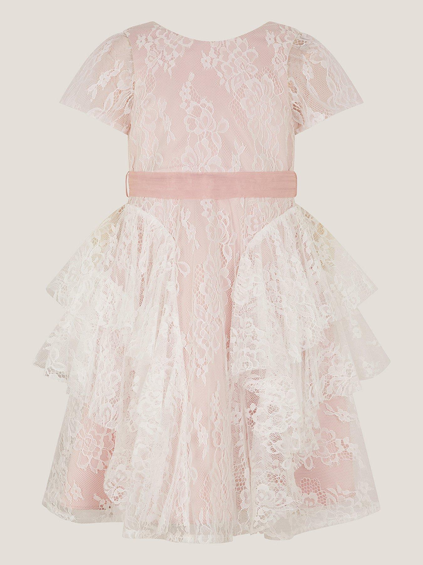 Monsoon Girls Joanie Lace Cancan Dress - Pink