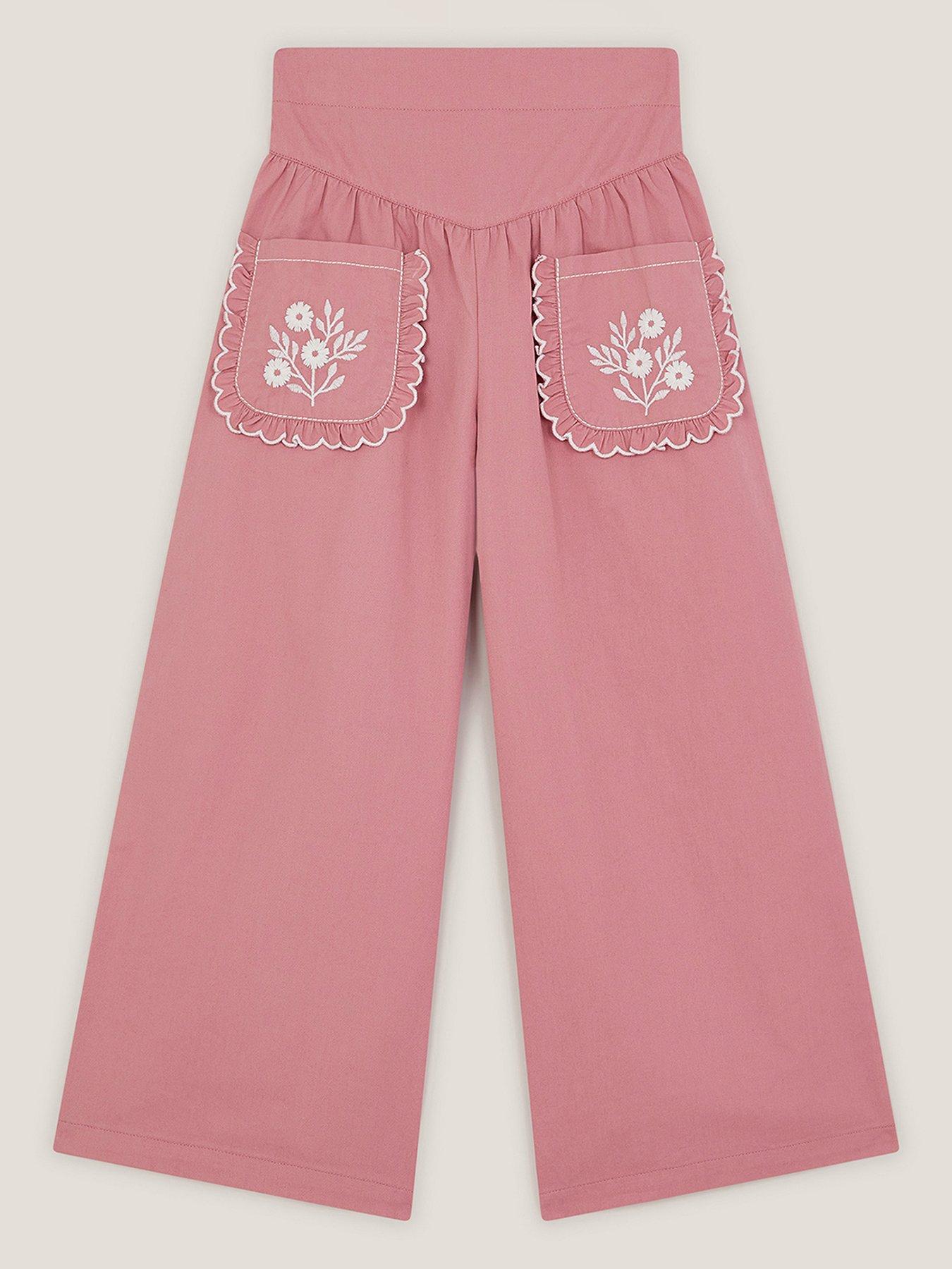 Image 2 of 4 of Monsoon Girls Scallop Pocket Trousers - Pink