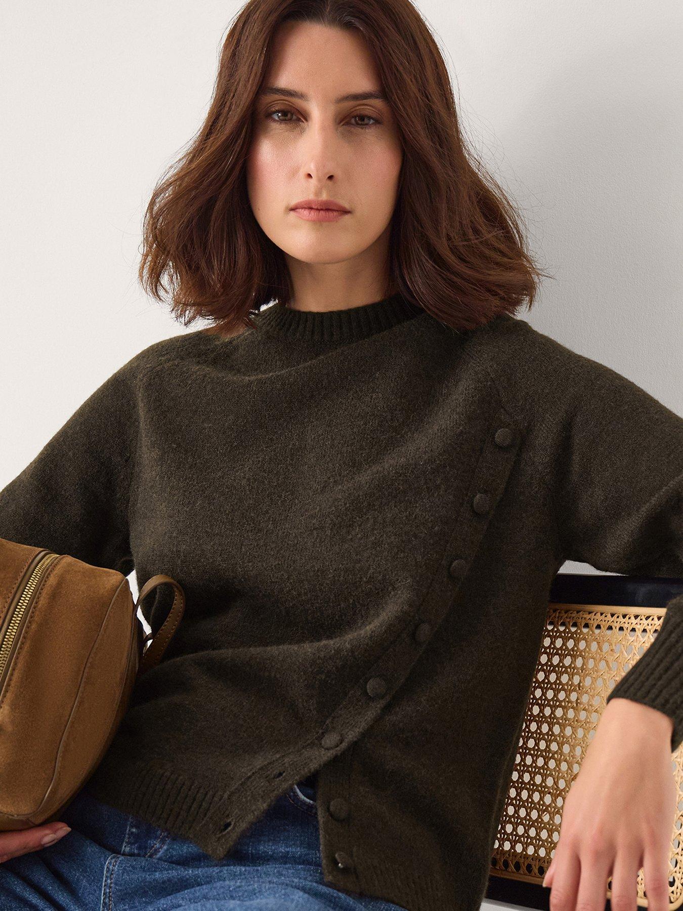 Monsoon Bray Button Jumper - Brown