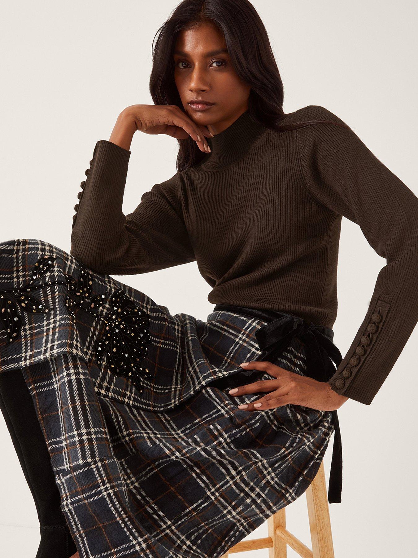 monsoon-ruby-ribbed-polo-neck-jumper-browndetail