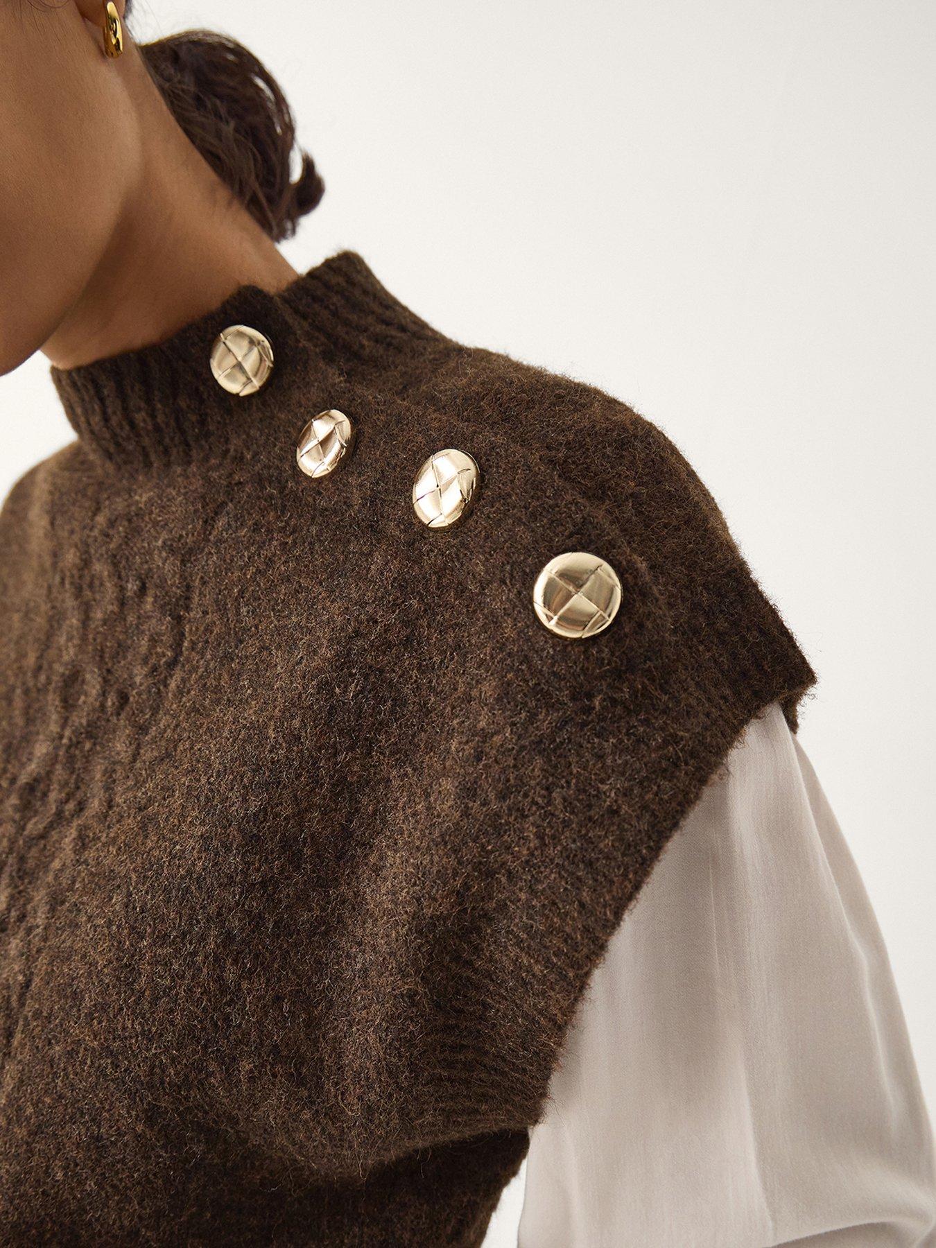 Image 5 of 5 of Monsoon Coli Cable Knit Vest - Brown