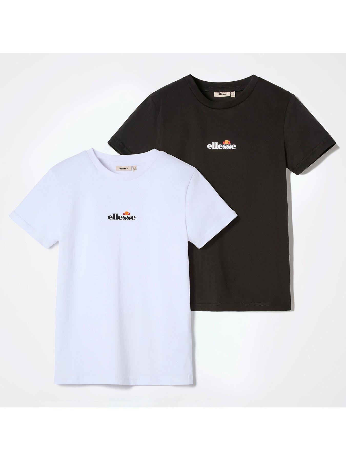 Image 1 of 6 of Ellesse Junior Boys Duranio 2 Pack Tee-black/white