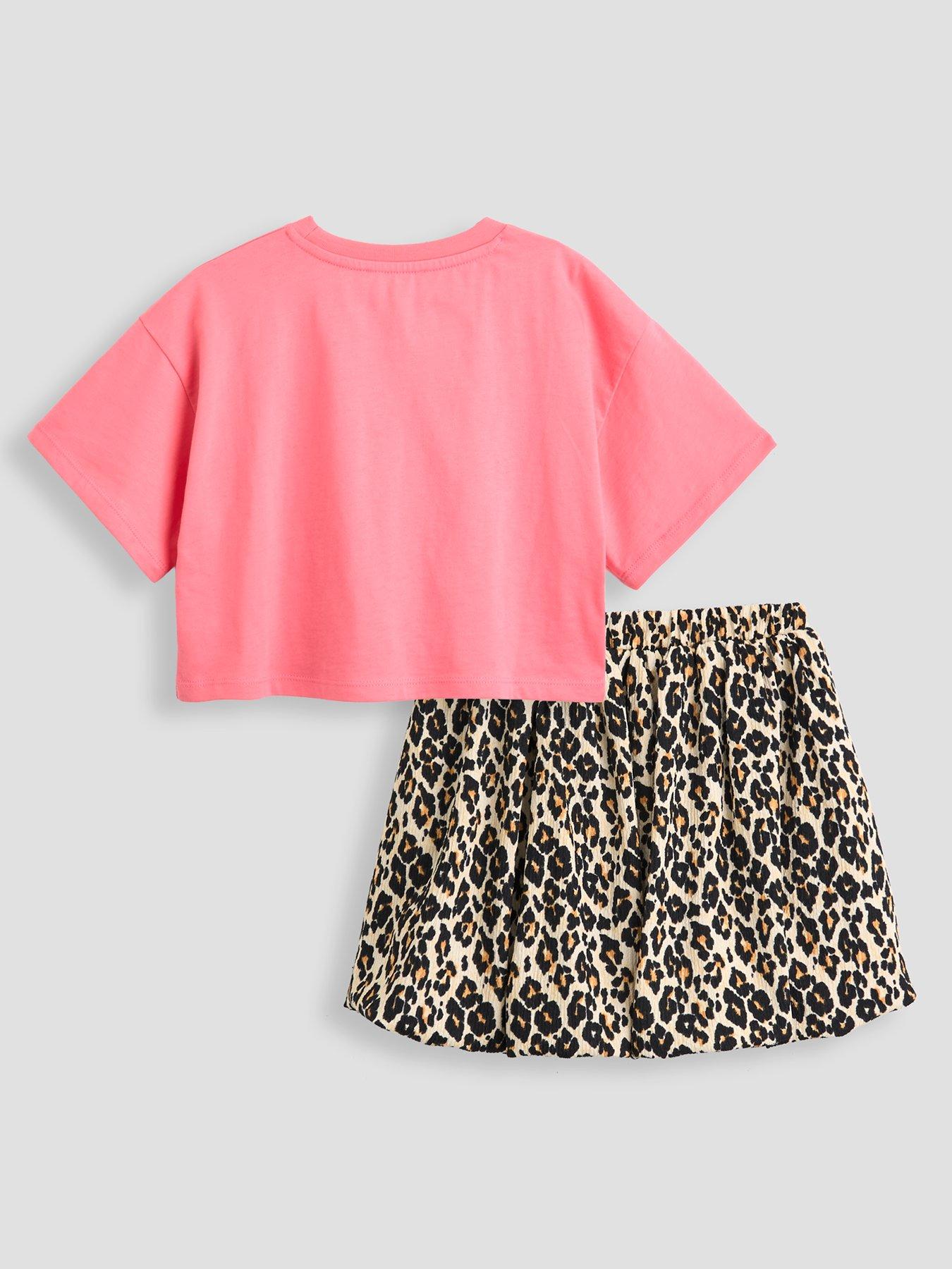 Image 2 of 4 of The Very Collection Girls Puff Ball Skirt And T-shirt Slogan Outfit - Print