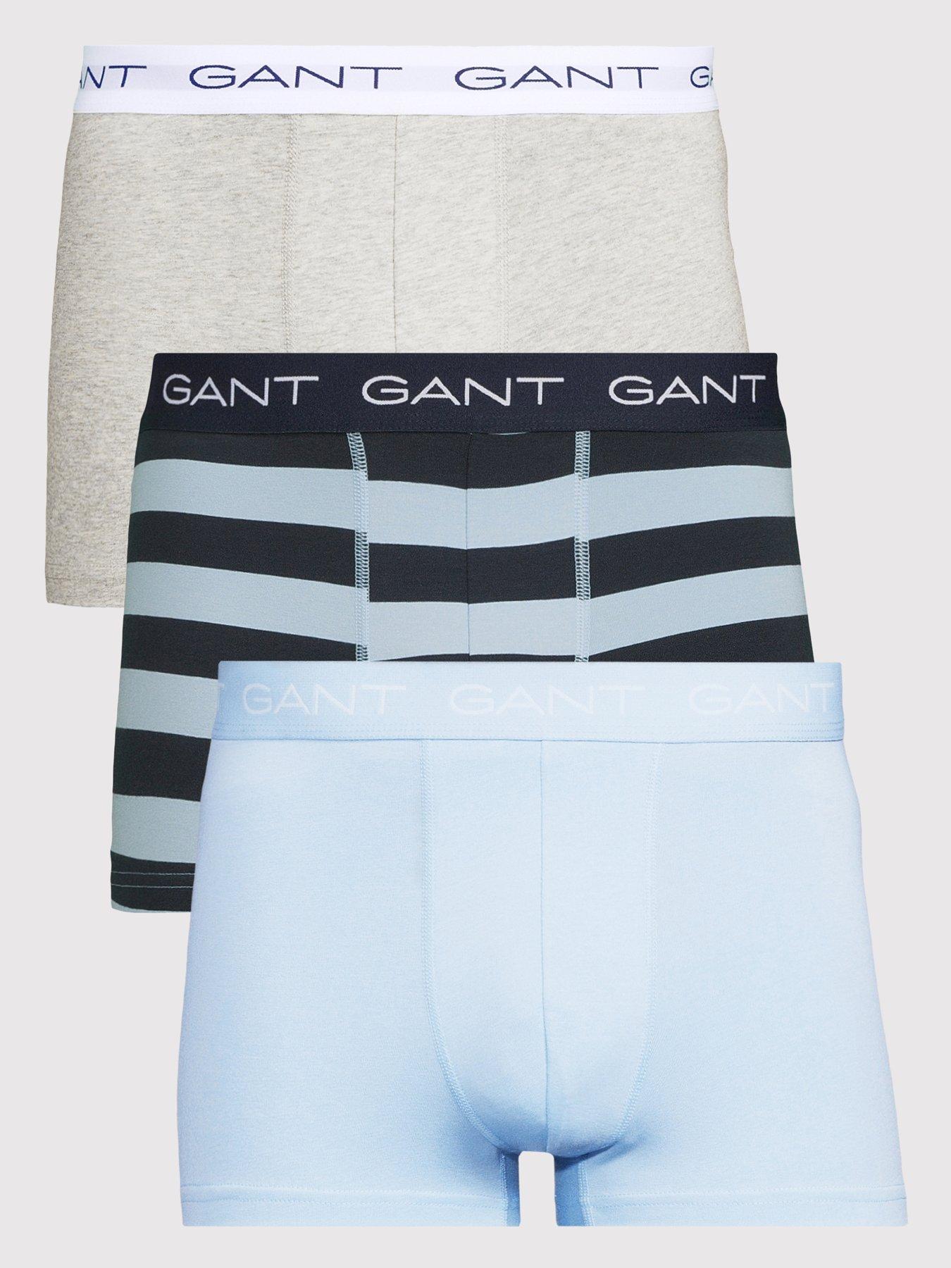 Image 1 of 4 of GANT 3 Pack Plain/Stripe Trunks - Blue