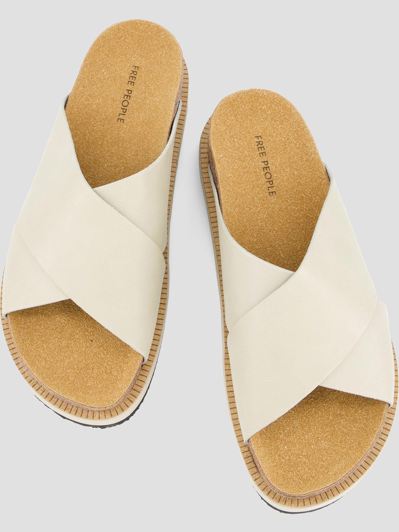 Image 3 of 7 of FREE PEOPLE Sidelines Footbed Sandals - Cream
