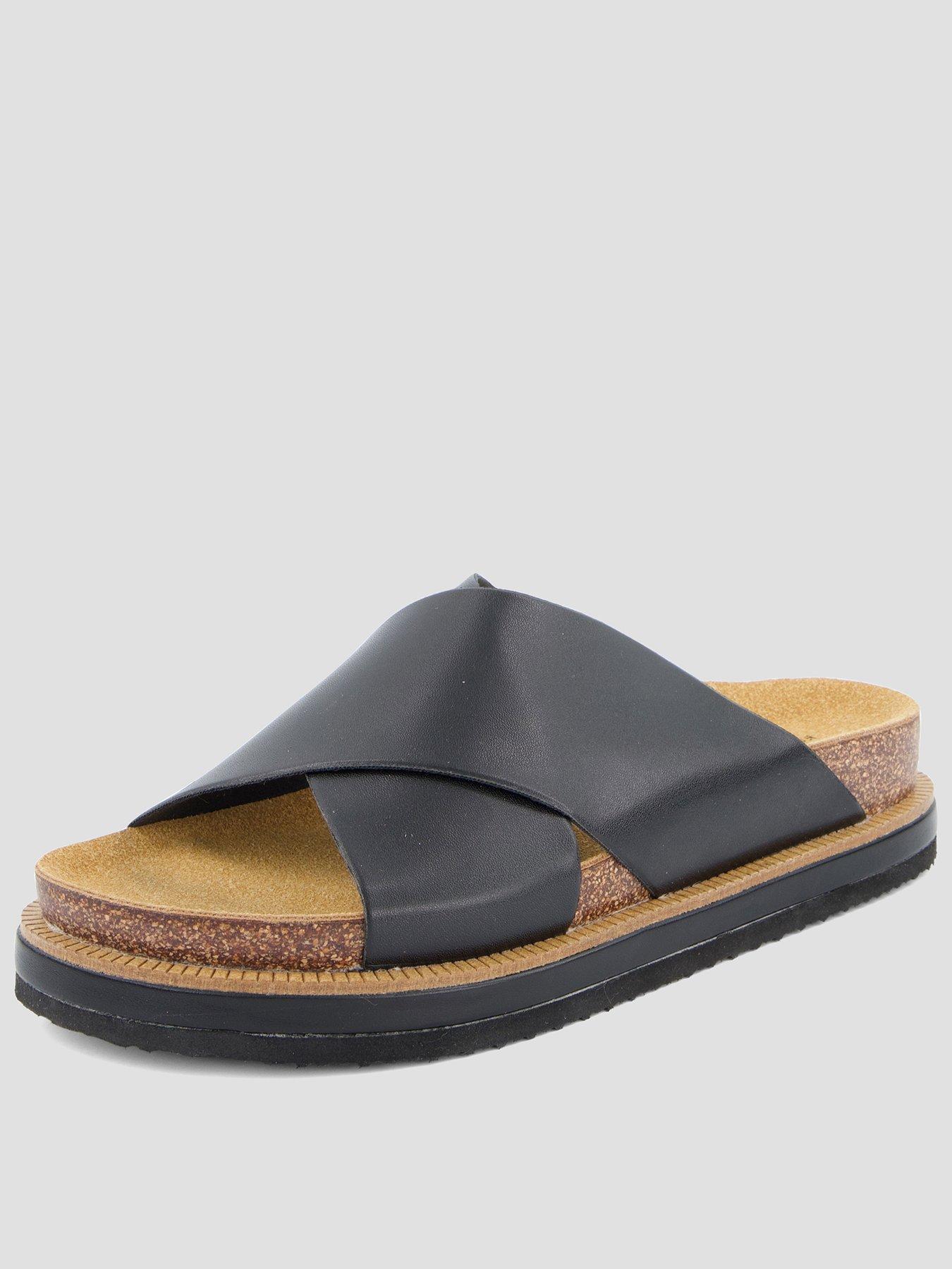 FREE PEOPLE Sidelines Footbed Sandals - Black