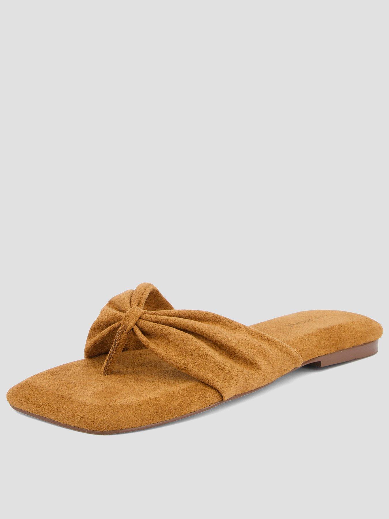 FREE PEOPLE Tia Ruched Vegan Suede Sandal - Brown