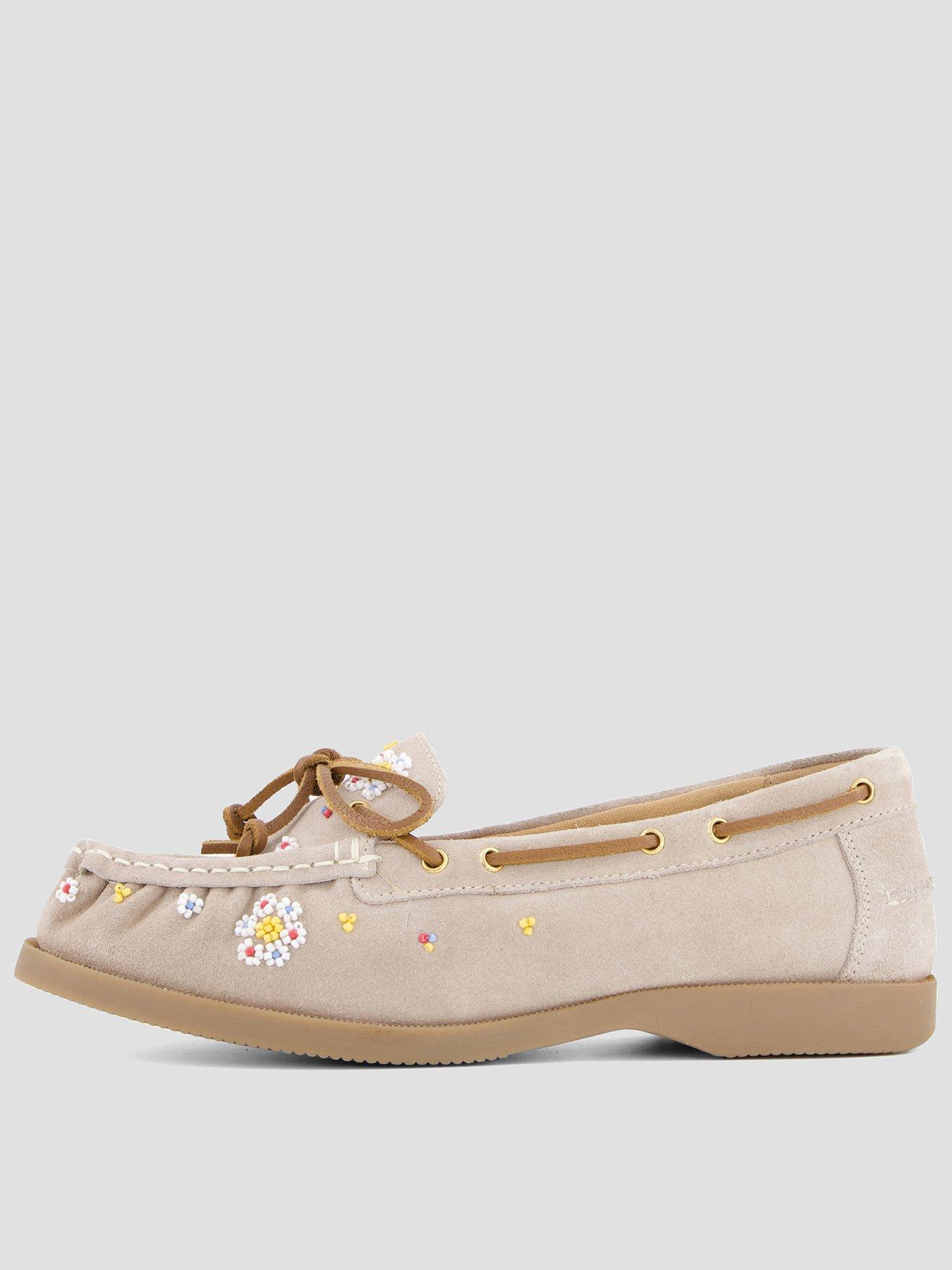 Image 1 of 7 of FREE PEOPLE Sandy Seed Bead Boat Shoe - Brown