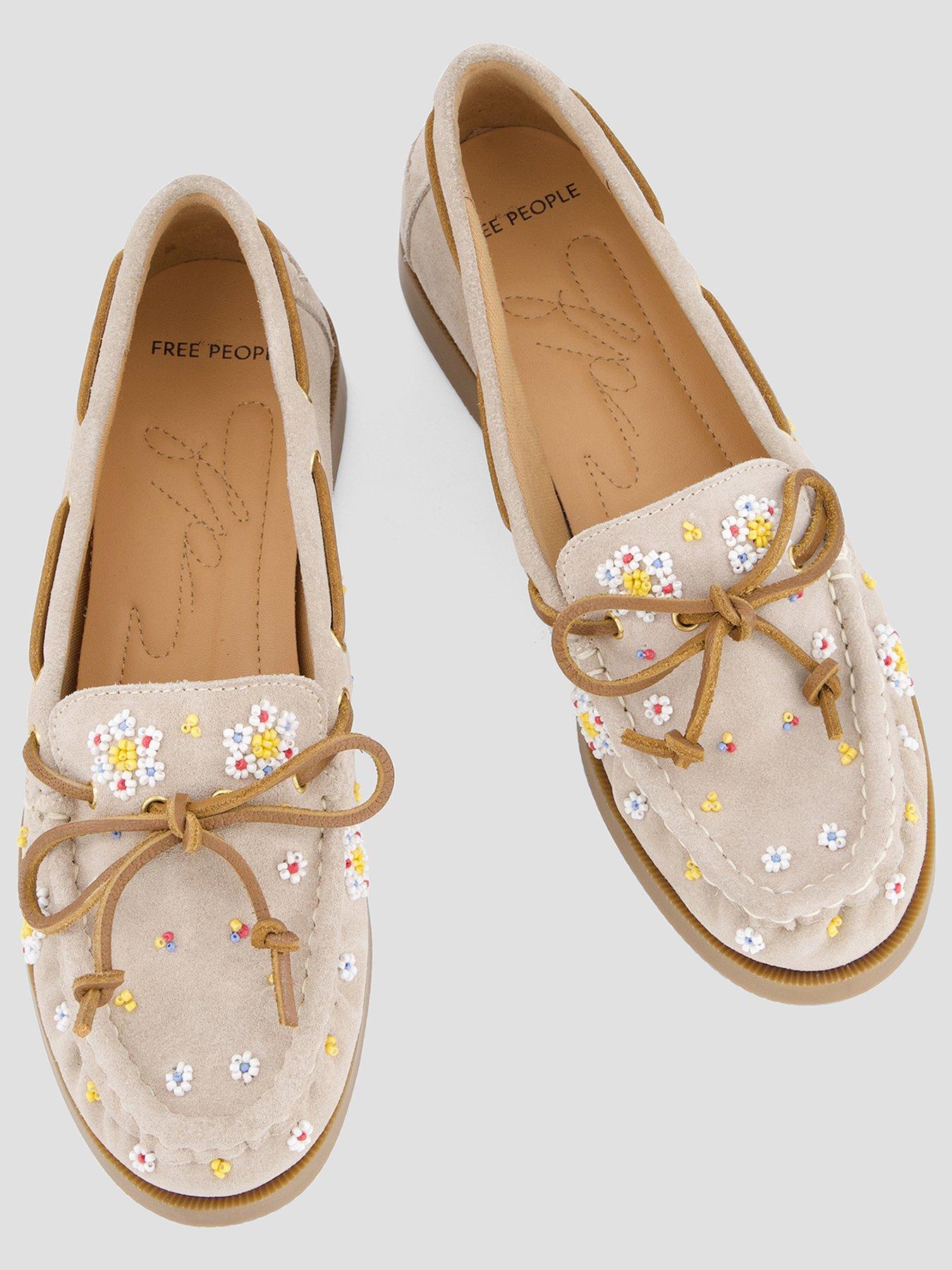 Image 3 of 7 of FREE PEOPLE Sandy Seed Bead Boat Shoe - Brown